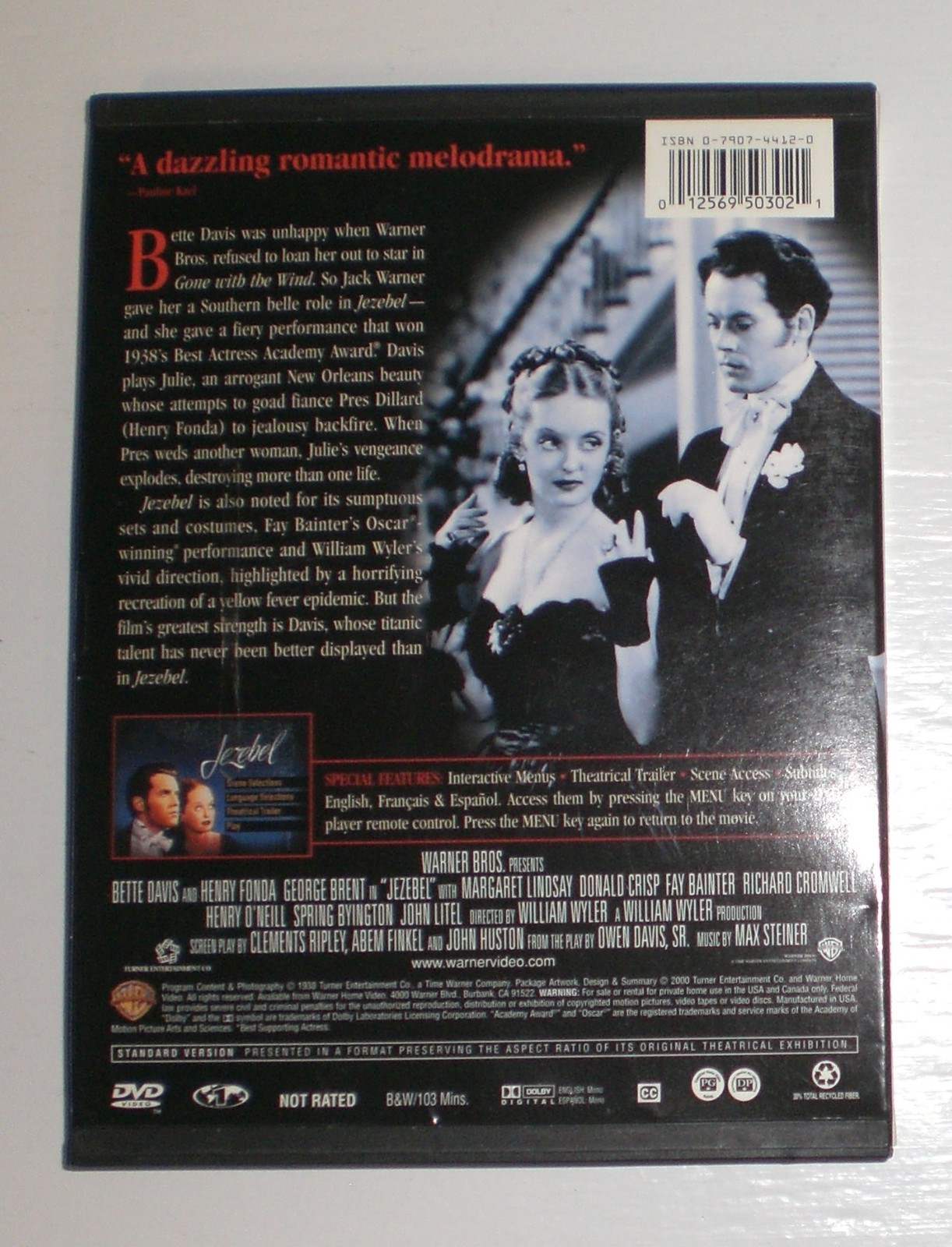 1938 Jezebel with Bette Davis, George Brent, Henry Fonda, Margaret Lindsay – dvd