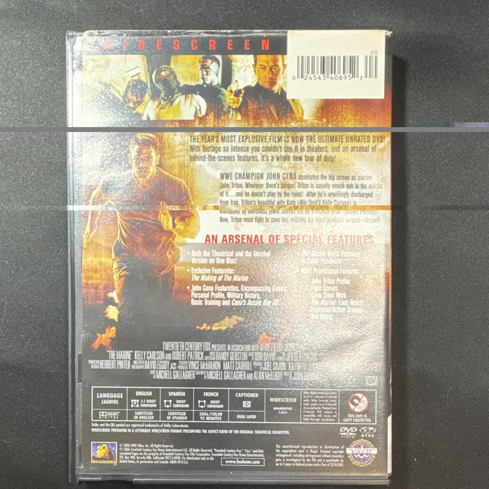 20th Century Fox The Marine Unrated Widescreen DVD John Cena, Region 1 (2006)