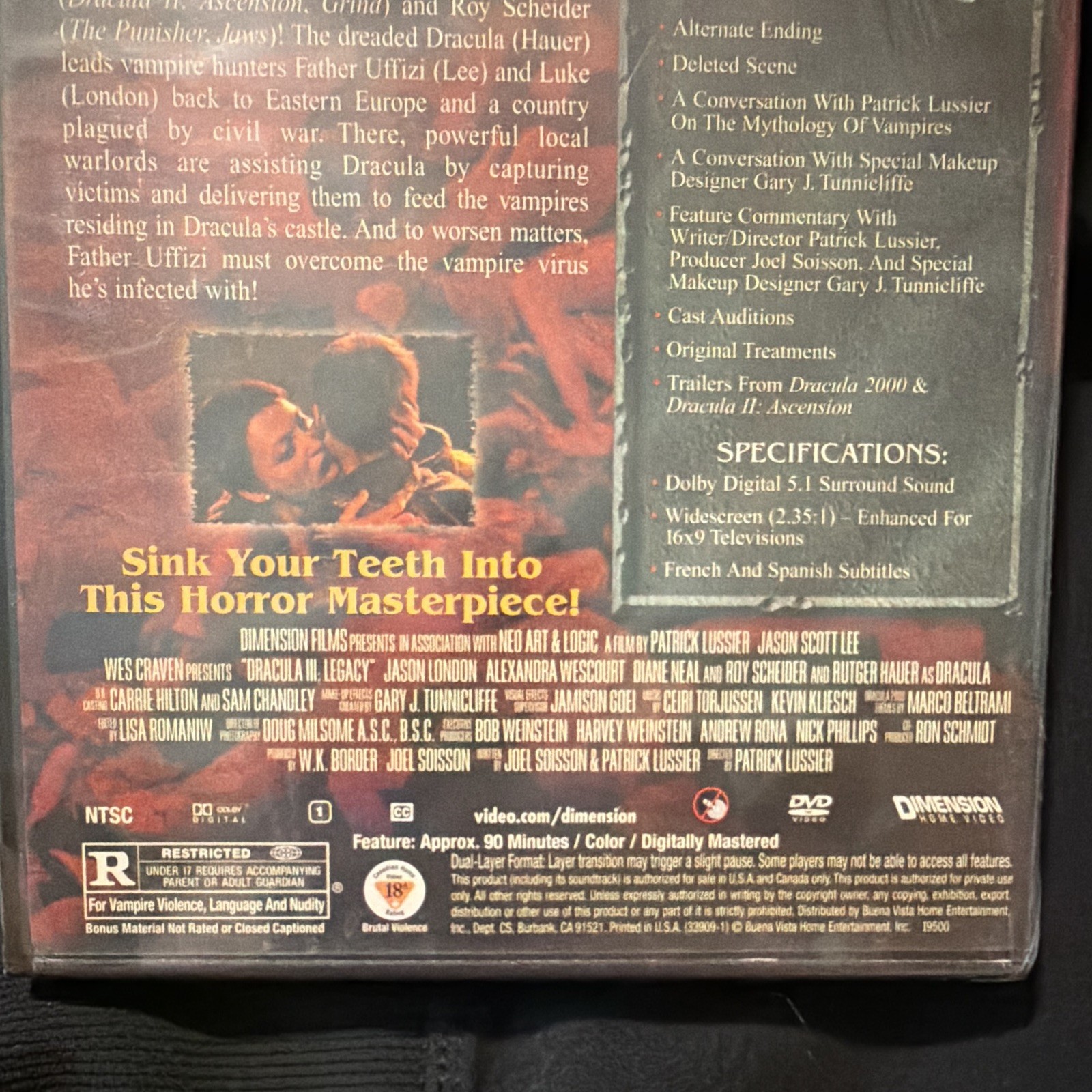 Dimension Dracula III: Legacy DVD (2005) Horror 2.35:1 R 90m Patrick Lussier