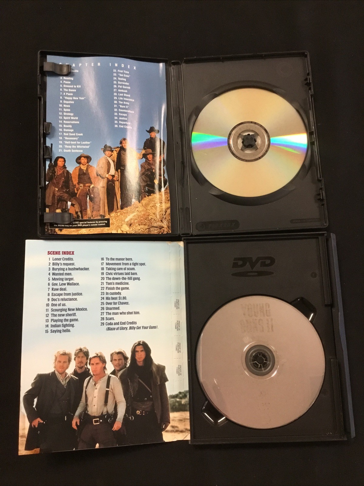 Young Guns 1 & 2 DVD Lot- Westerns- Emilio Estevez Charlie Sheen 1988/1990