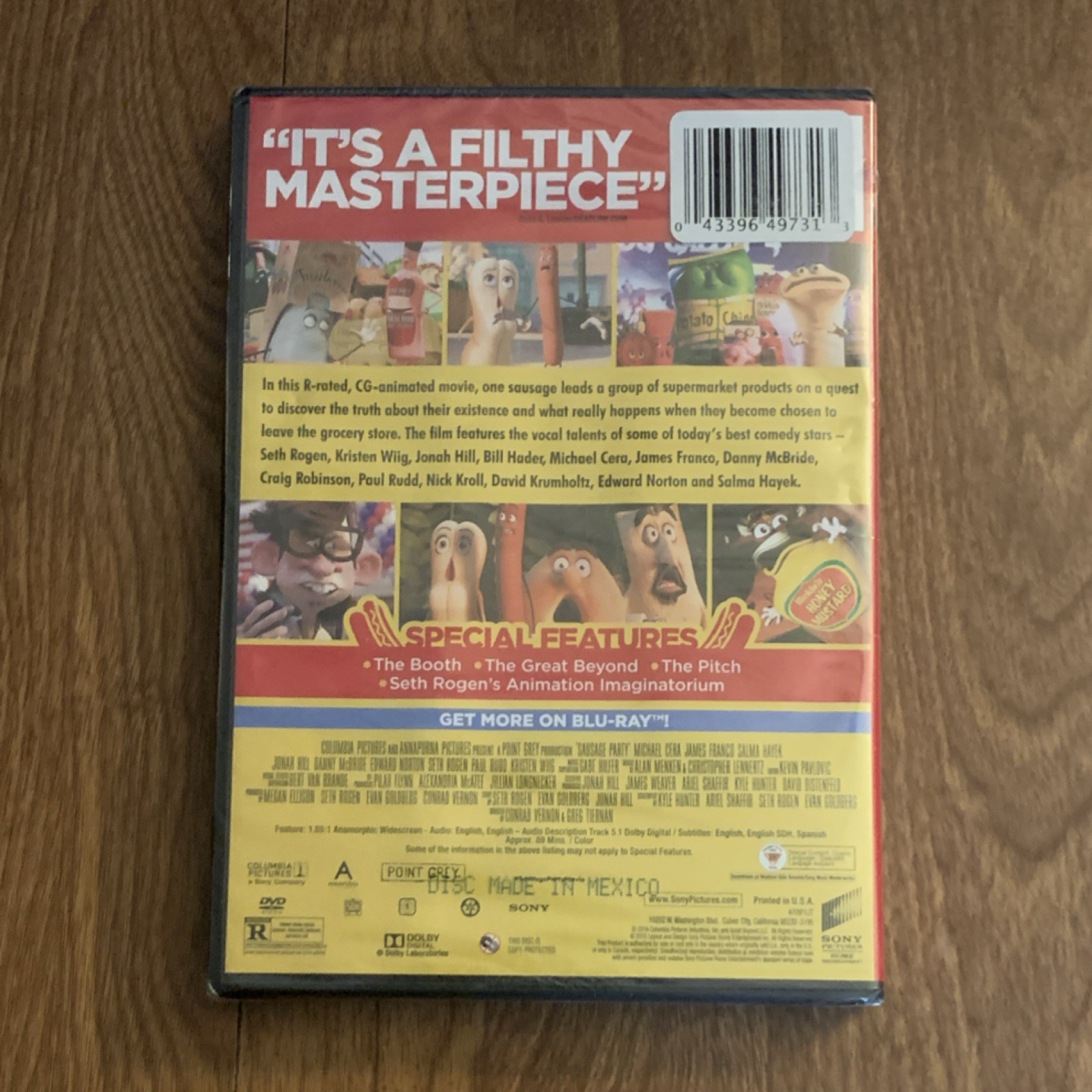 Sony Pictures Sausage Party Seth Rogen (DVD, 2016, R, Widescreen, Subs) 89 Min.