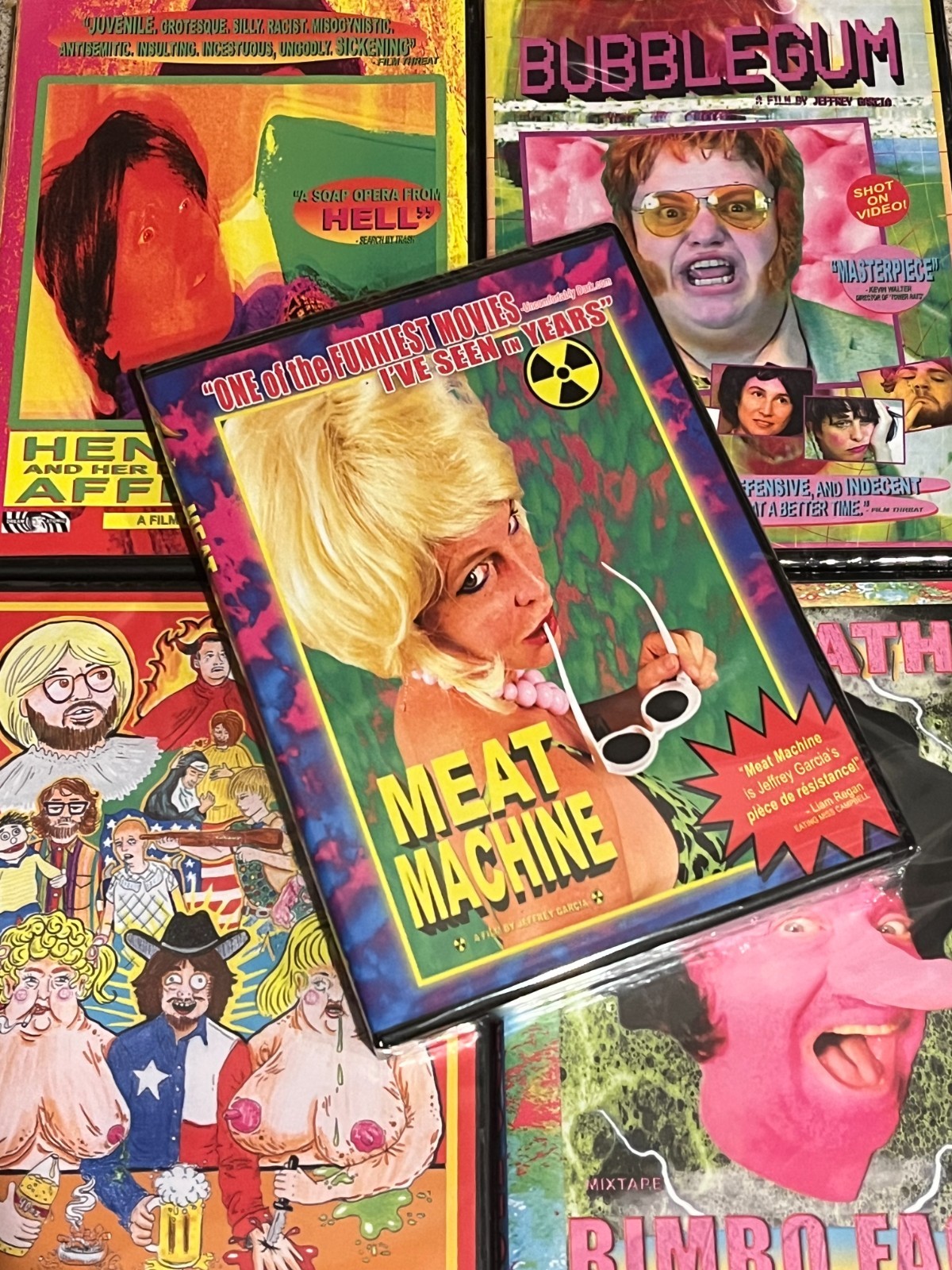 5 DVD BUNDLE – MEAT MACHINE BUBBLEGUM HENRIETTA TROMA JEFFREY GARCIA CULT DIY