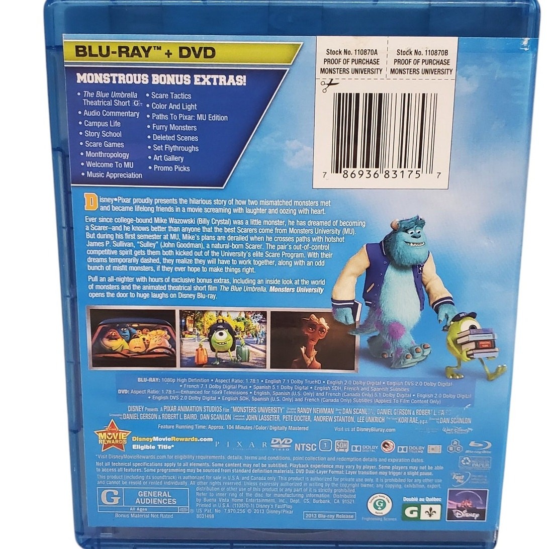 Disney Monsters University Blu-Ray DVD Monstrous Bonus Extras