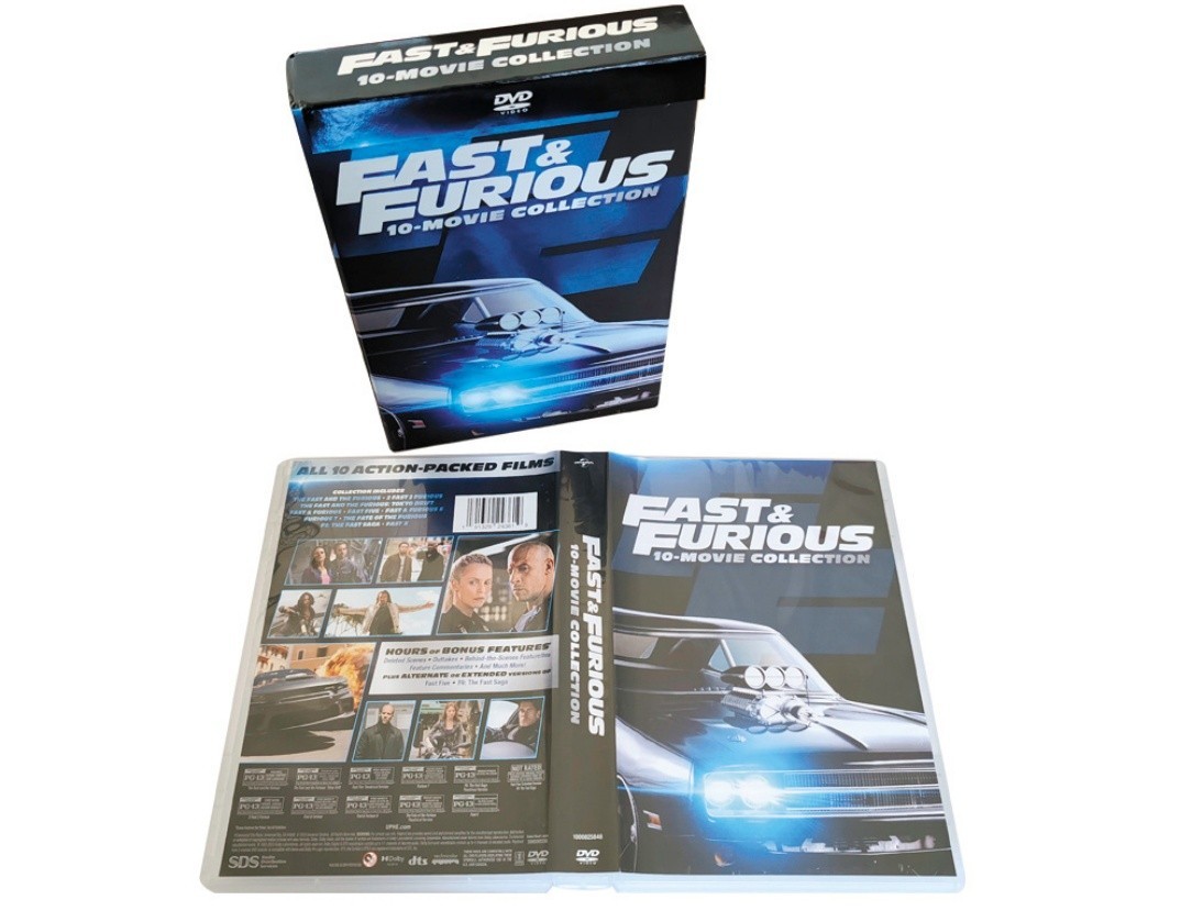 Fast and Furious 10-Movie Film 1-10 Collection ( DVD 10-Discs )