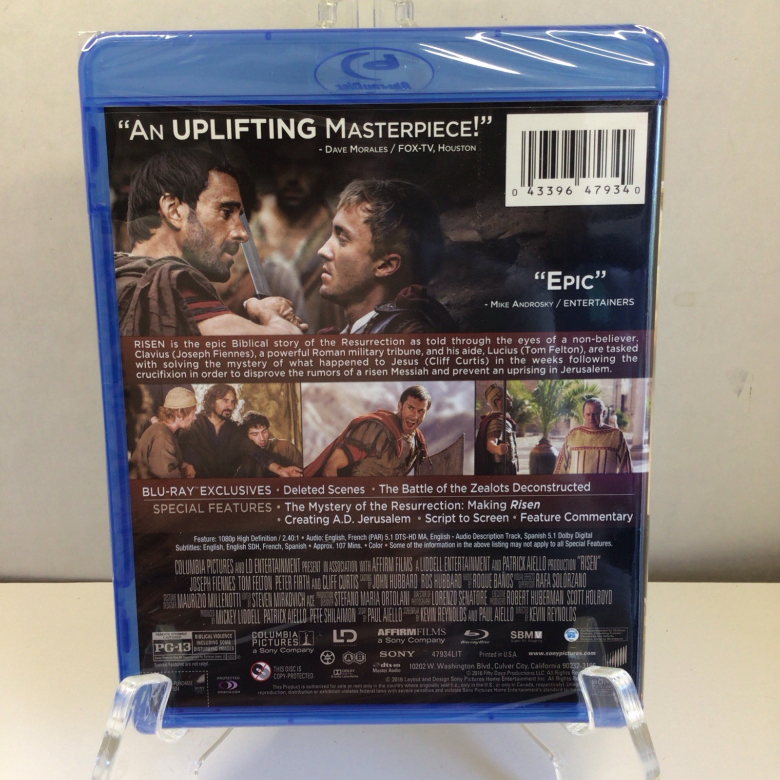 Sony Risen Blu-ray 2016 PG-13 Joseph Fiennes Tom Felton 107 Min