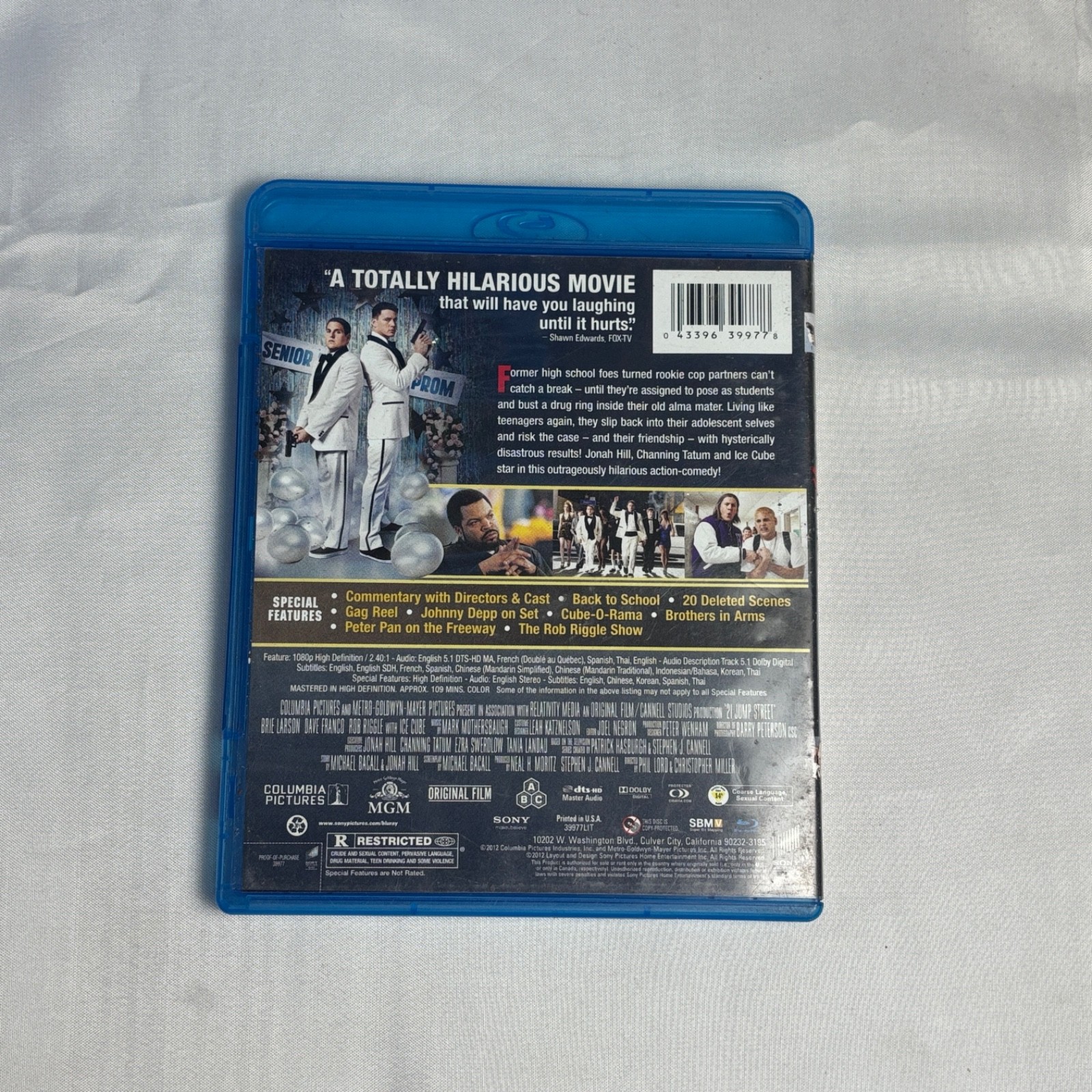 21 Jump Street (Blu-Ray)(Used)(2012) Featuring: Jonah Hill, Channing Tatum