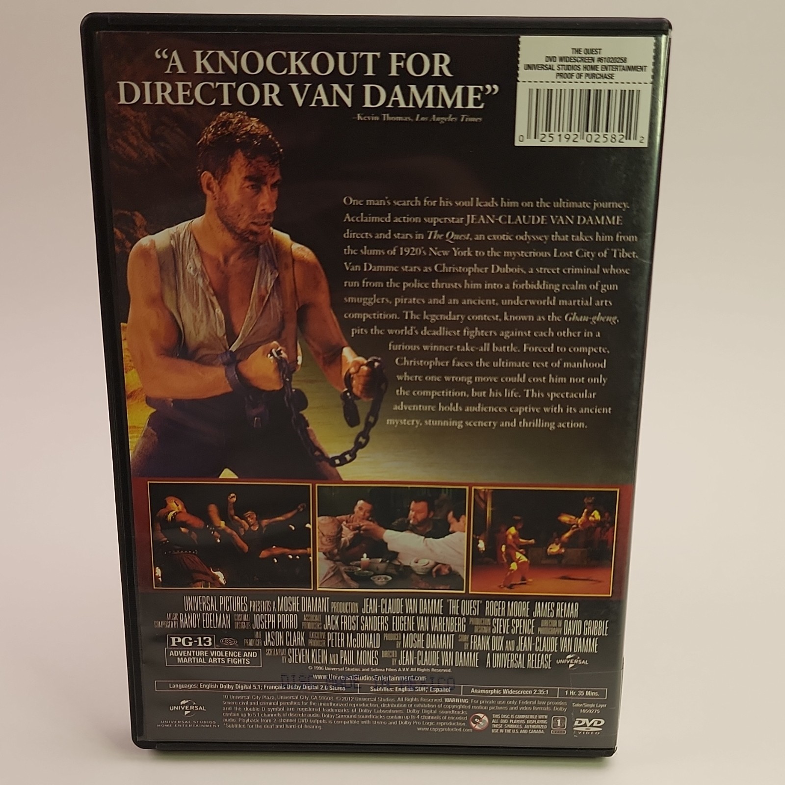 Universal Studios The Quest Widescreen DVD PG-13 Jean-Claude Van Damme 2.35:1