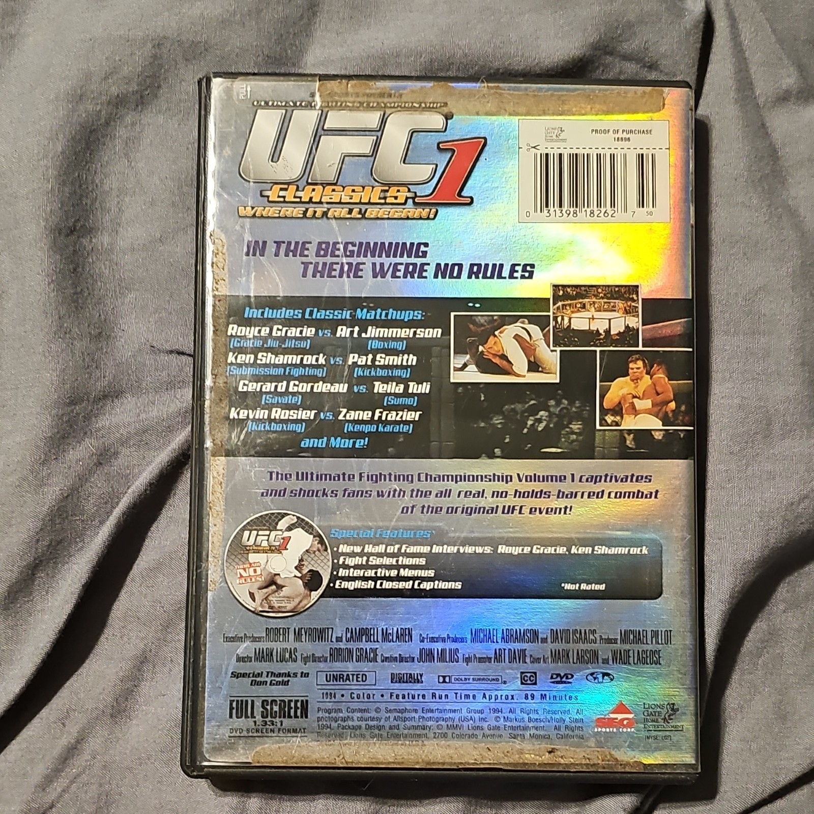 UFC Classics 1: Where It All Began! DVD Unrated NR 1994 89min Full Screen