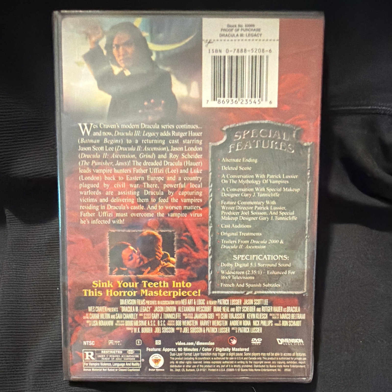 Dimension Dracula III: Legacy DVD (2005) Horror 2.35:1 R 90m Patrick Lussier