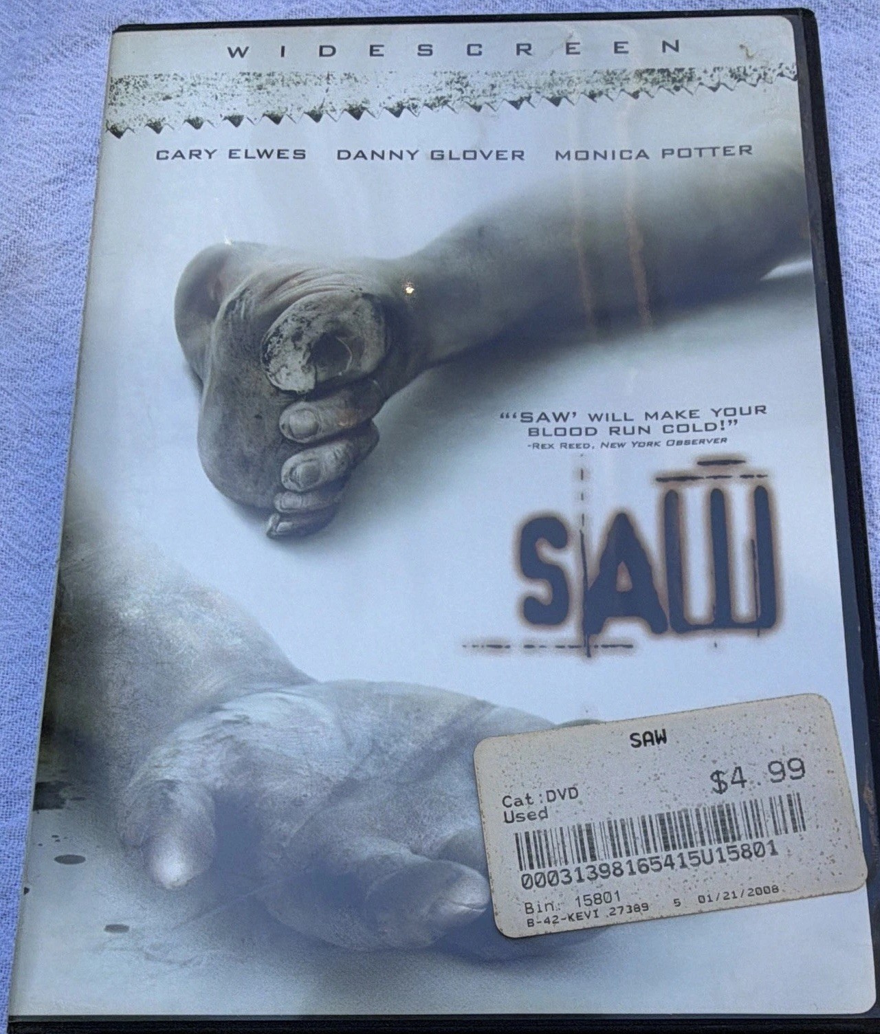 Saw (DVD) Widescreen 2004 R Horror Elwes Glover Potter Wan 103 Min