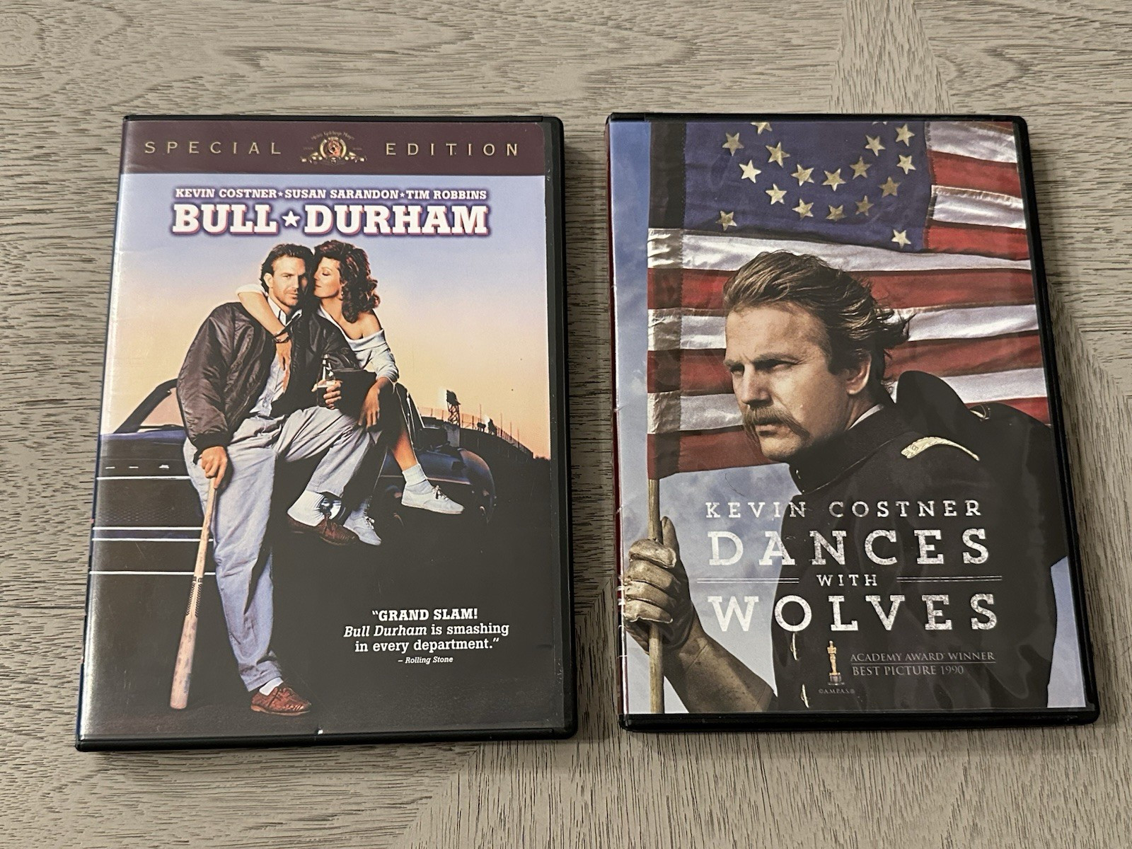 Kevin Costner Double Feature DVD Lot – Bull Durham DVD / Dances with Wolves DVD