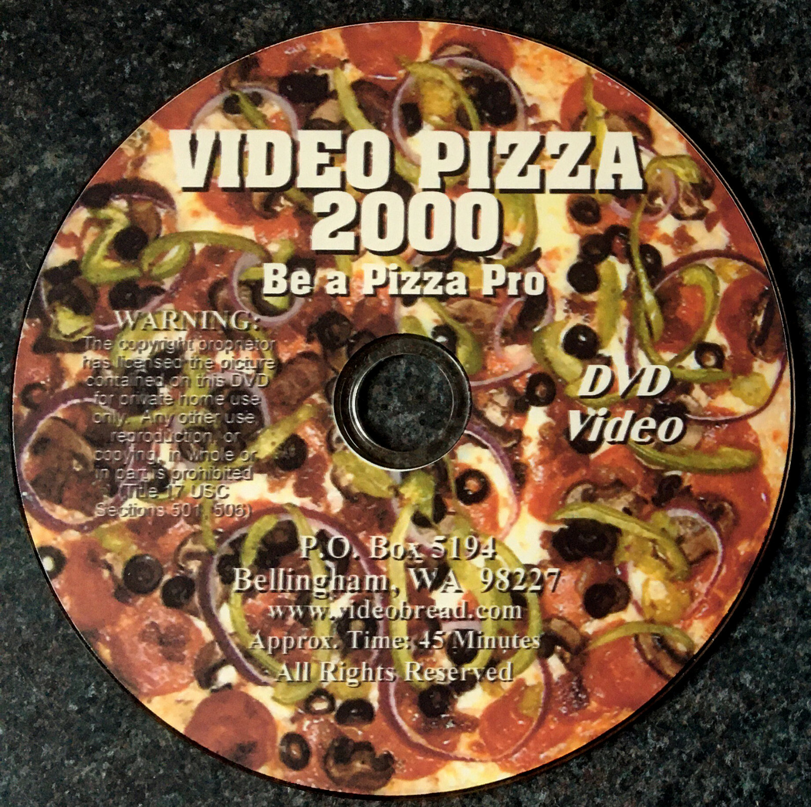 VIDEO PIZZA 2000 45min DVD, Learn to make pizza. Take at home cooking class (pan