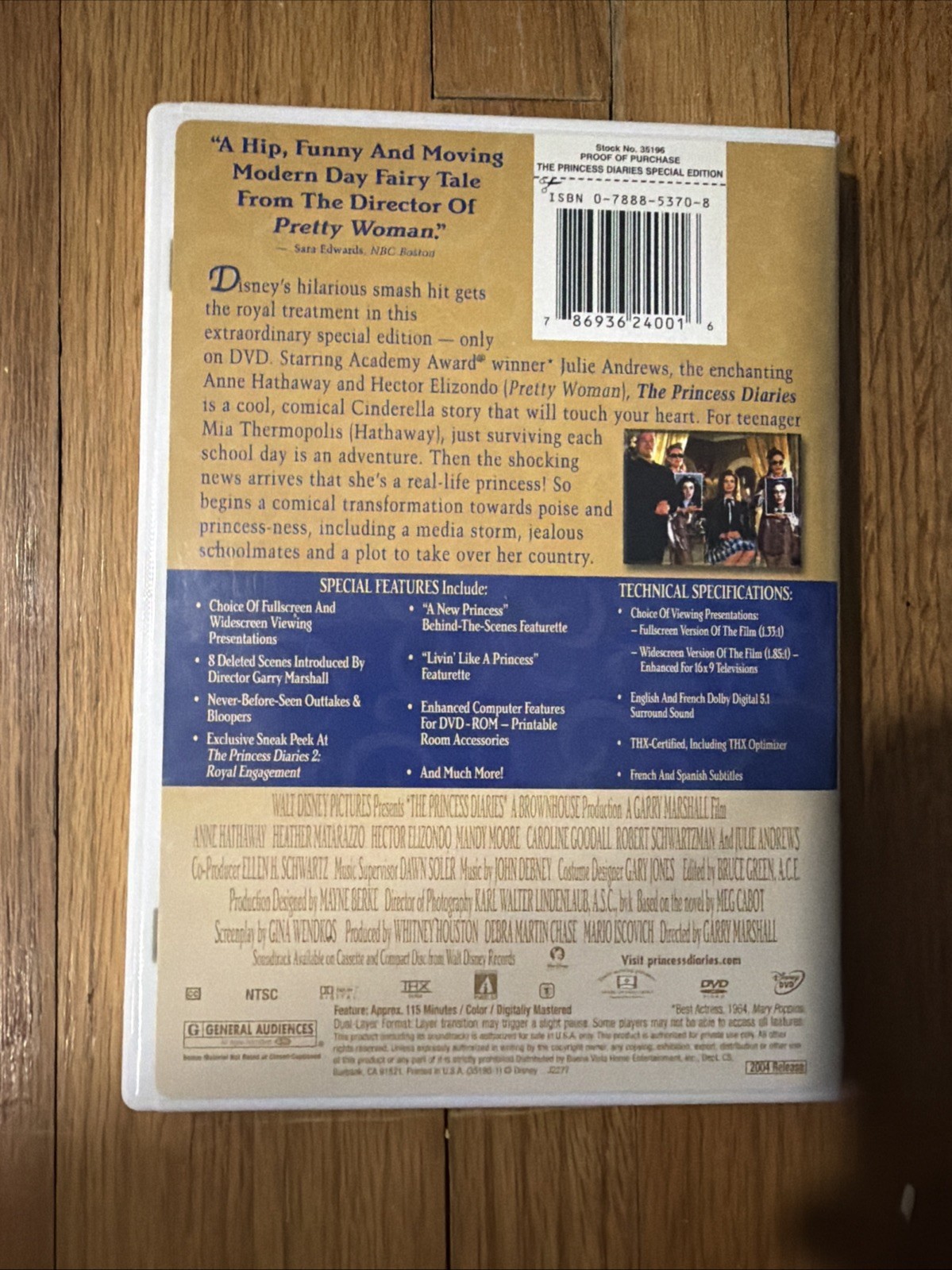 The Princess Diaries (DVD, 2004, 2-Disc Set, Special Edition)