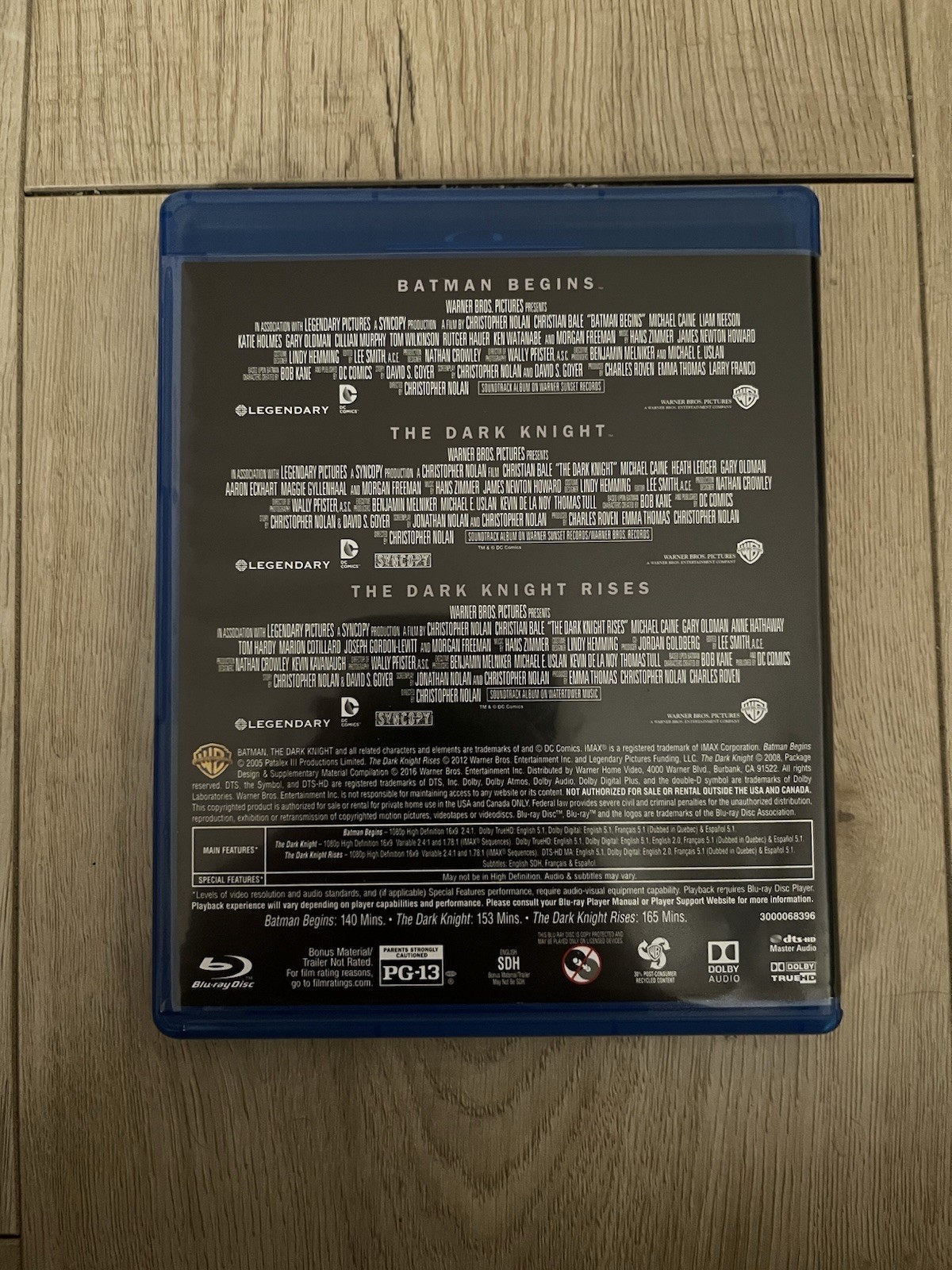 The Dark Knight Trilogy (Blu-ray Disc, 2016, Special Edition)
