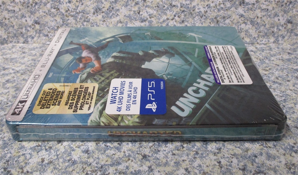 4K Ultra HD + BLU-RAY Uncharted Steelbook + Digital NEW Dented SEE PIX