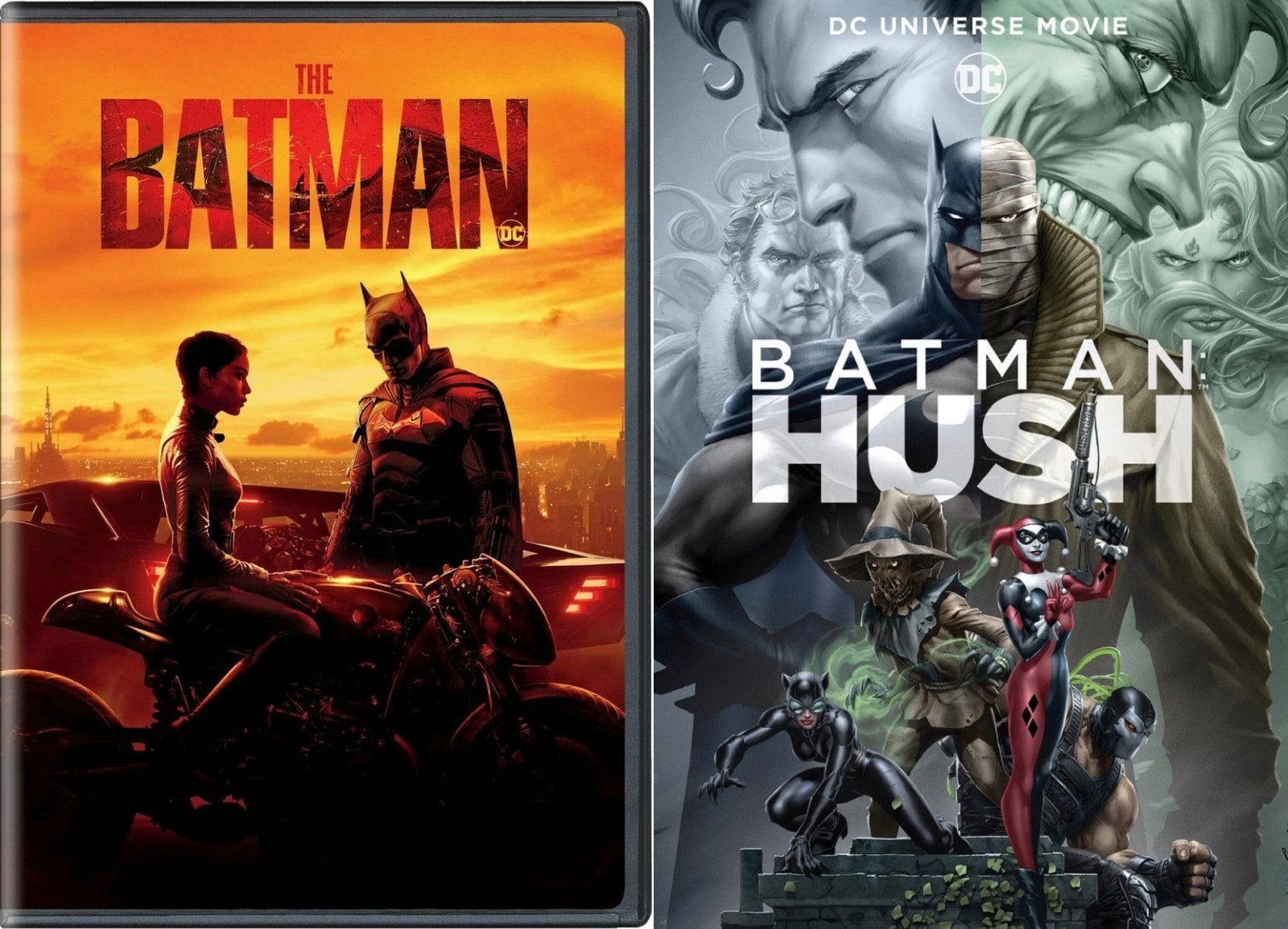 The Batman (2022) / Batman: Hush (2019) 2 DVD Set Pattinson Dano Kravitz Farrell