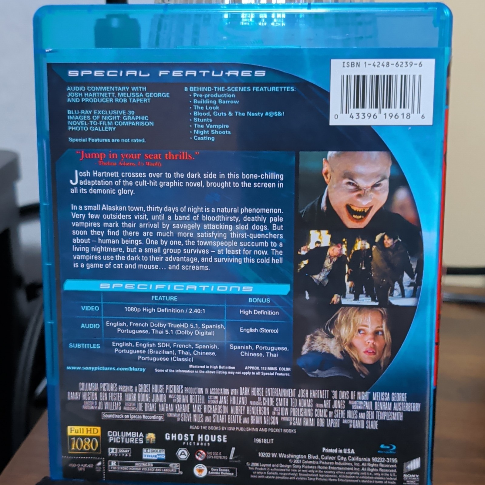 Sony Pictures 30 Days of Night Blu-ray 2007 Josh Hartnett Horror NR + Extras