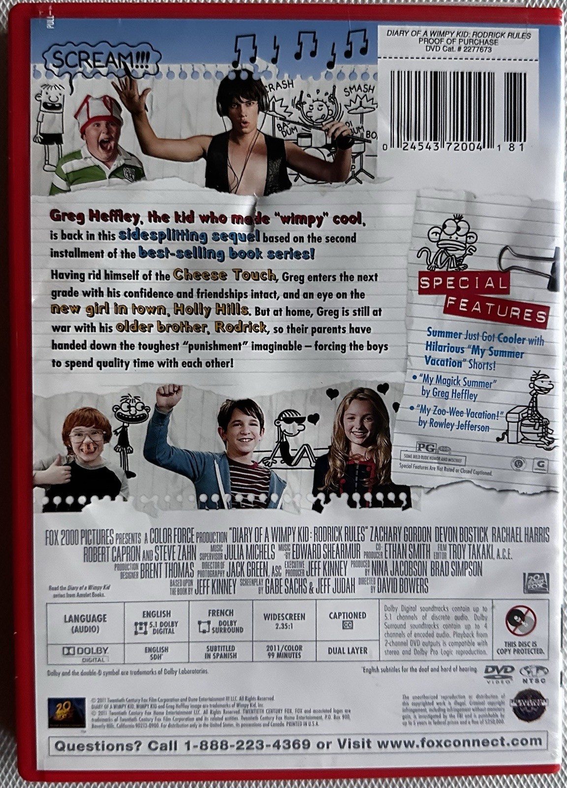 20th Century Fox Diary of a Wimpy Kid: Rodrick Rules DVD (PG, 2011, 99 Min)