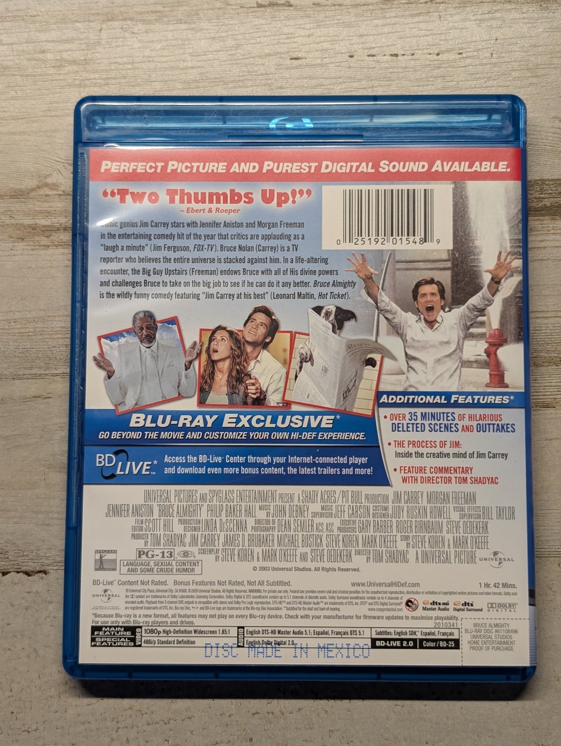 Bruce Almighty Blu-ray 2003 Jim Carrey Jennifer Aniston Comedy Film