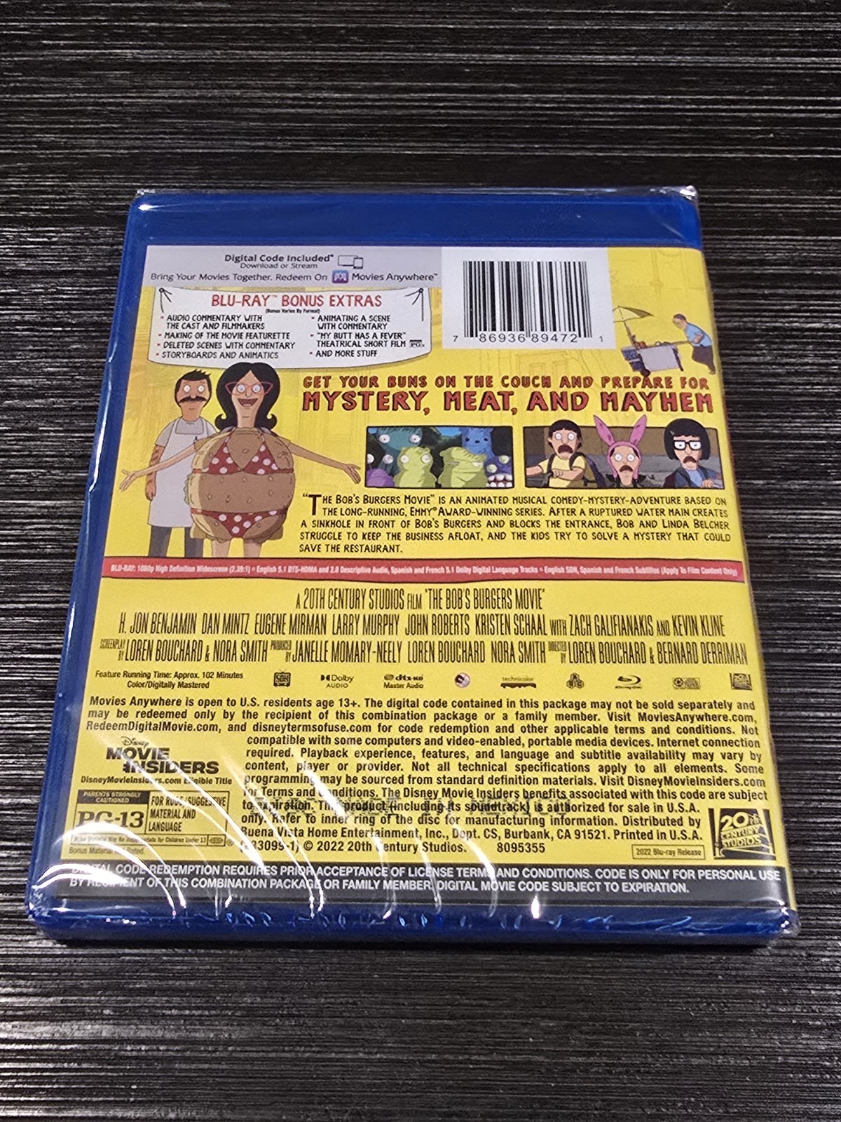 The Bob’s Burgers Movie – Blu-ray with slipcover – New