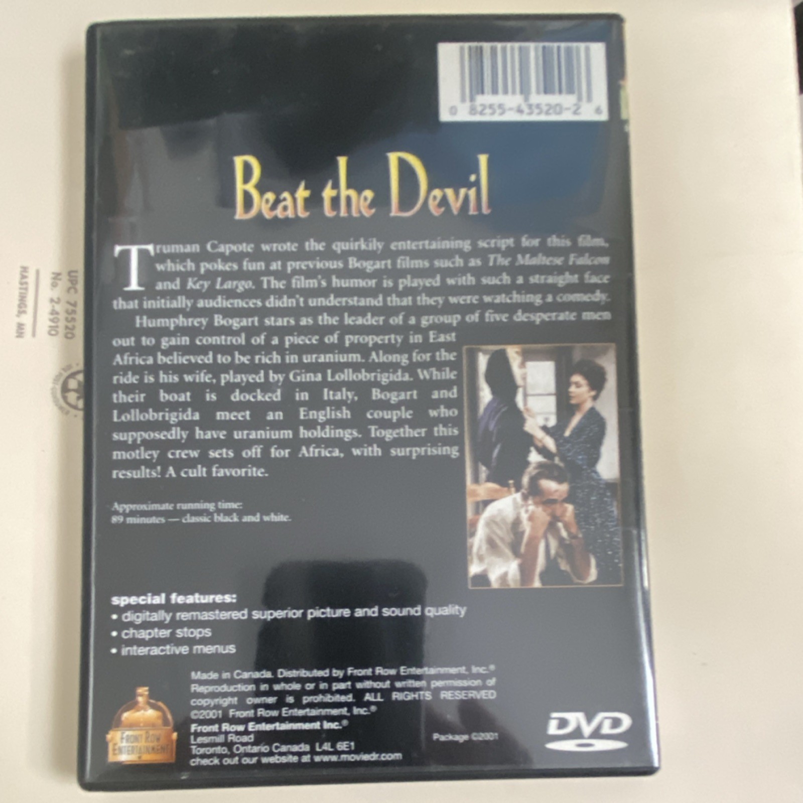 Front Row Entertainment Beat the Devil DVD NR English Bogart Huston 89min