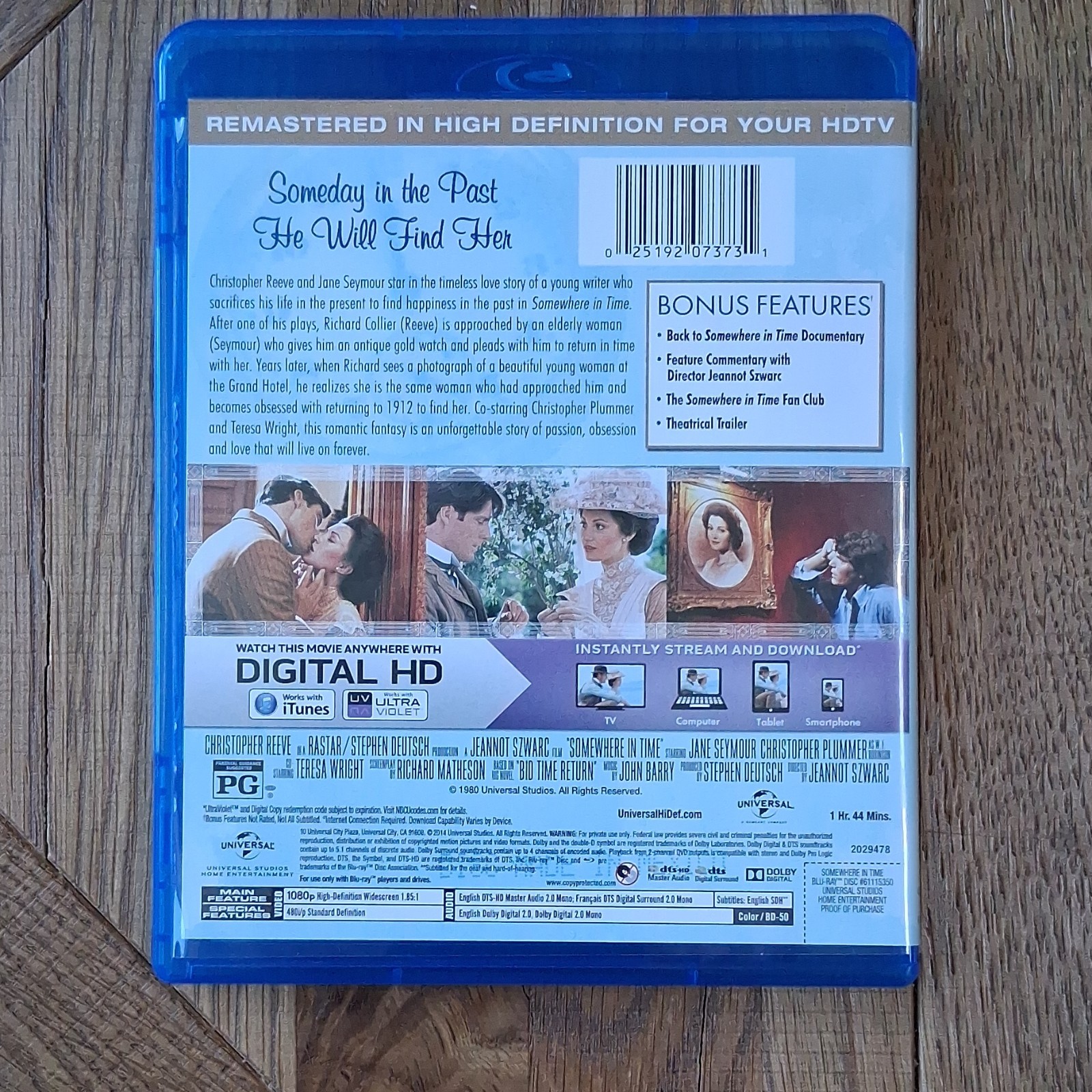 Universal Somewhere in Time Blu-ray + Digital Copy PG 103min 1980 Reeve Szwarc