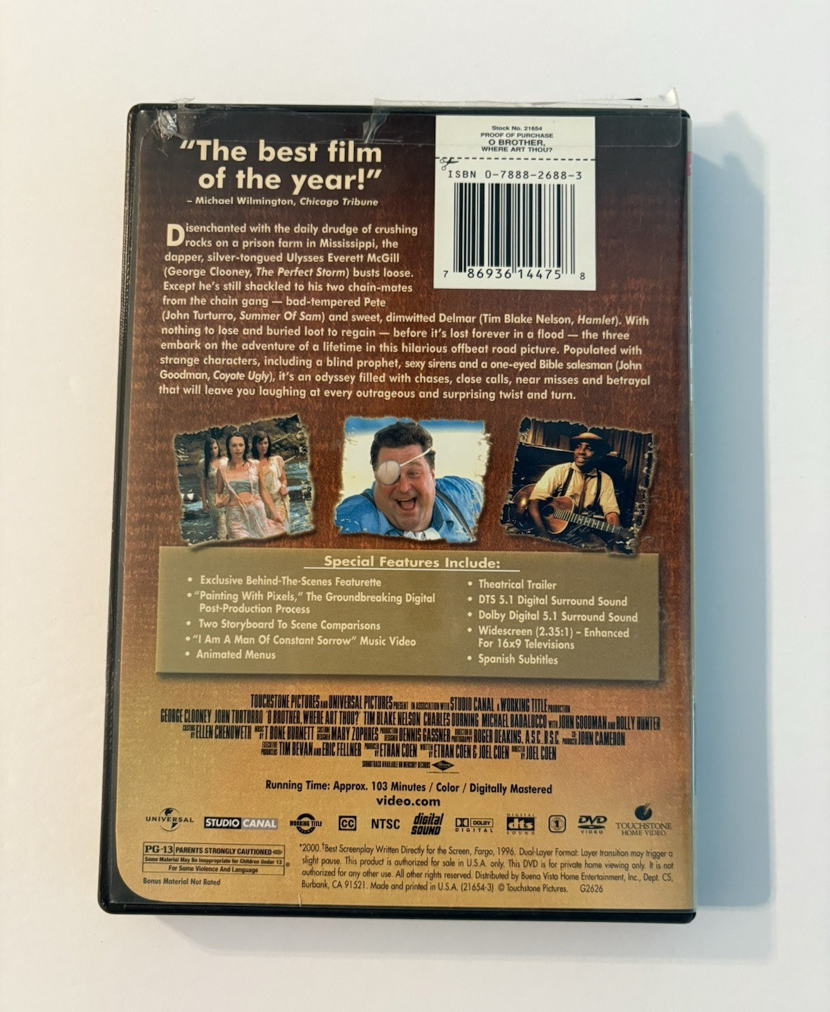 Touchstone O Brother, Where Art Thou? DVD Widescreen Clooney Coen 2000