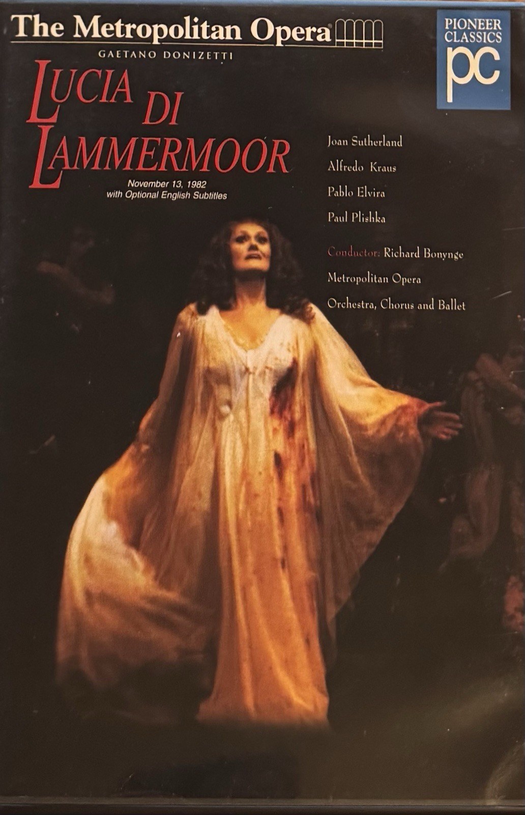 Donizetti—Lucia di Lammermoor (Joan Sutherland, Alfredo Kraus; Met 1982). DVD
