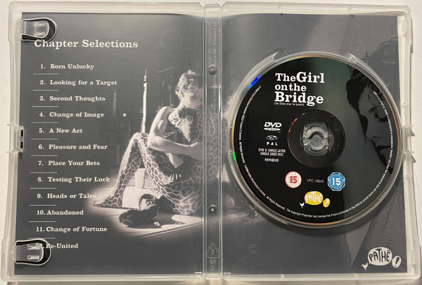 USED GOOD The Girl on the Bridge REGION 2 DVD Pathe Daniel Auteuil