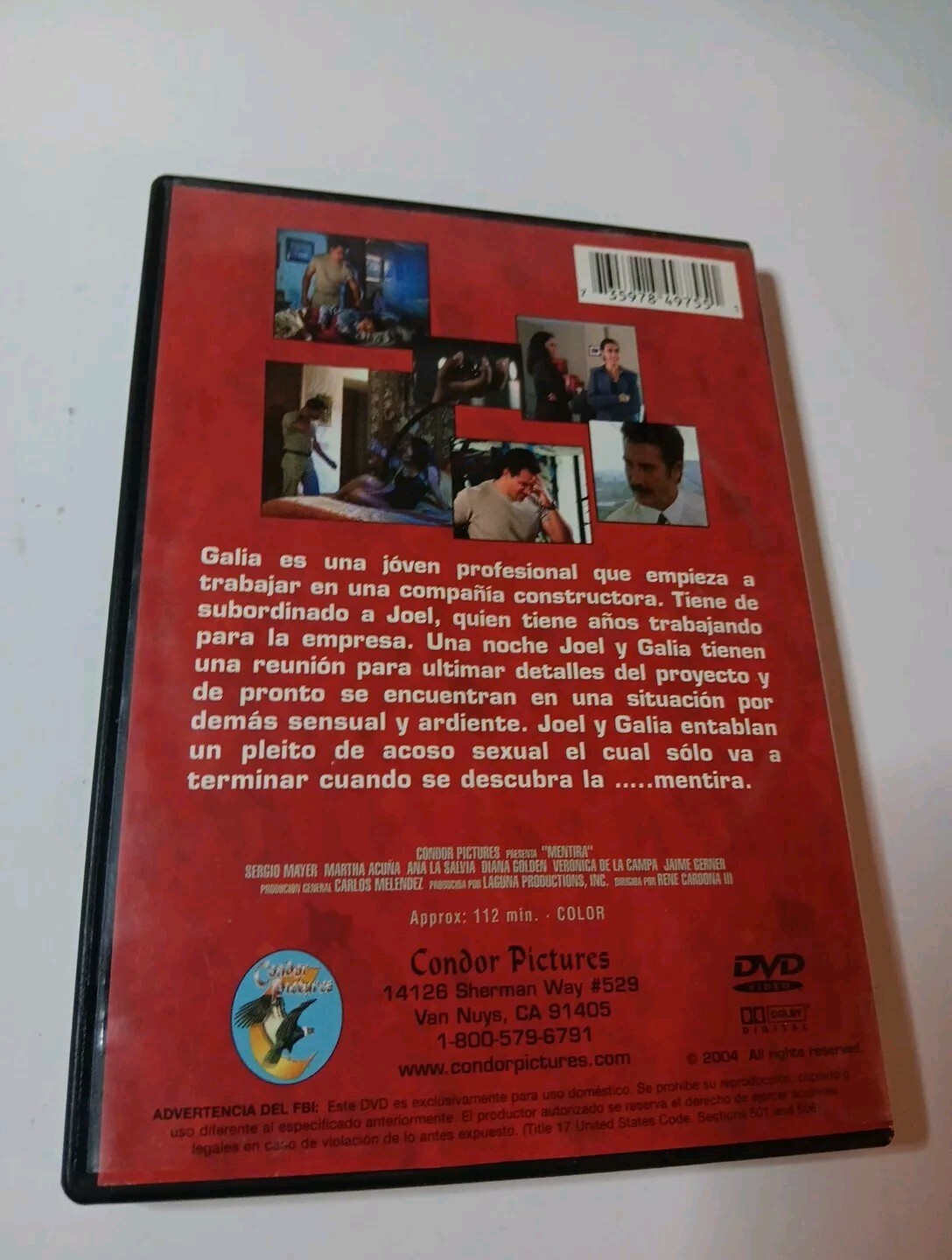 Mentira DVD (The Lie) 2004, Sergio Mayer, Martha Acuna, Rare, Oop, HTF