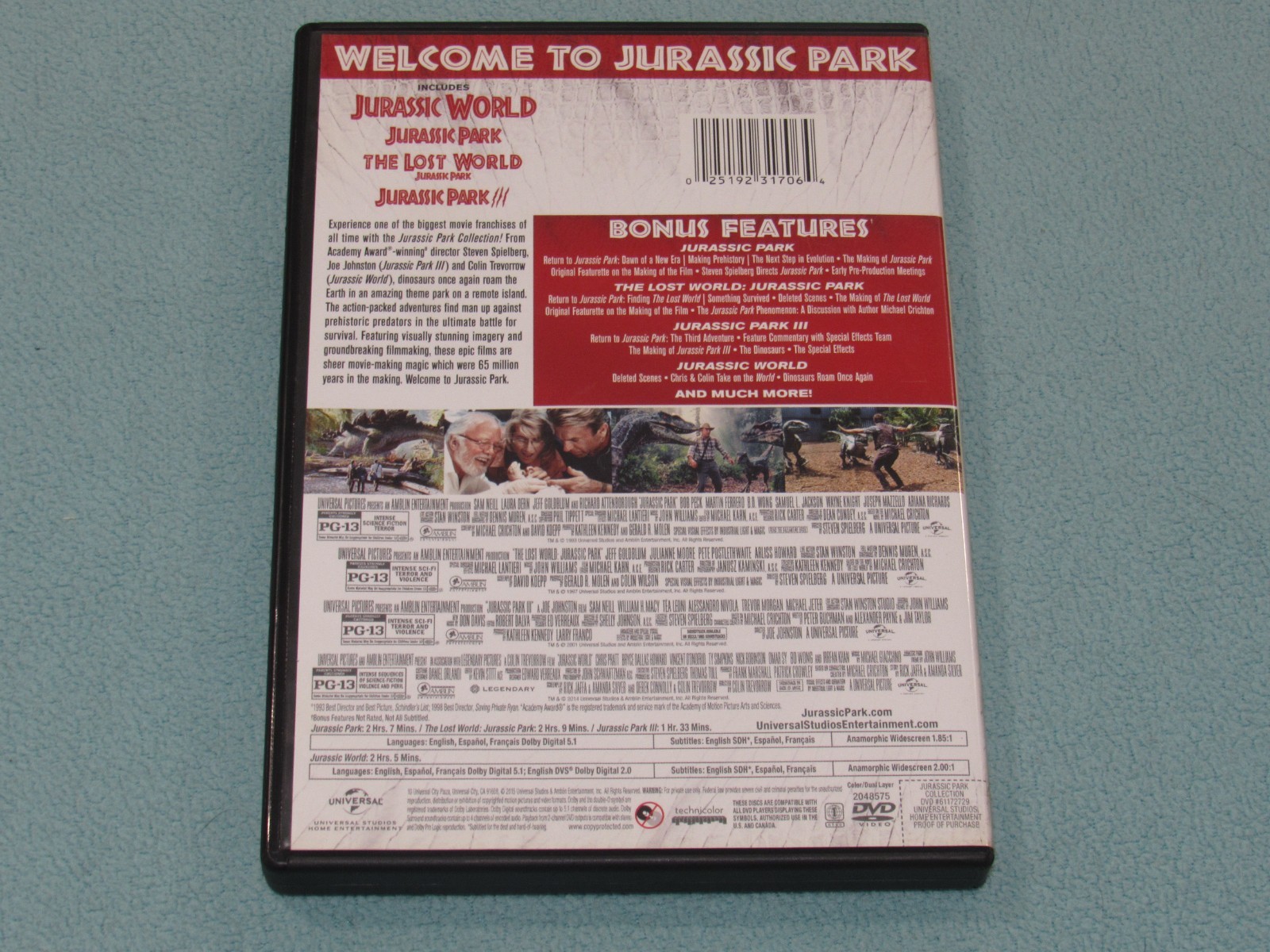 6 DVD Lot: JURASSIC PARK TRILOGY & WORLD TRILOGY Complete Collection (8 Discs)