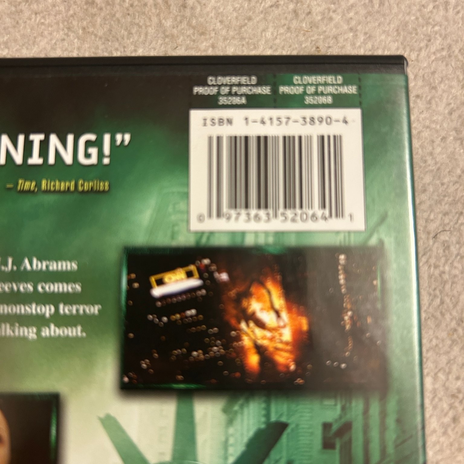 Cloverfield DVD 2008 J.J. Abrams Matt Reeves Widescreen PG-13 Horror Thriller