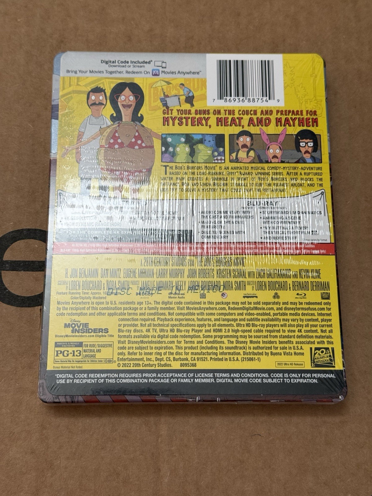 The Bob’s Burgers Movie Best Buy Exclusive SteelBook 4K Blu-ray 2022 NEW SEALED