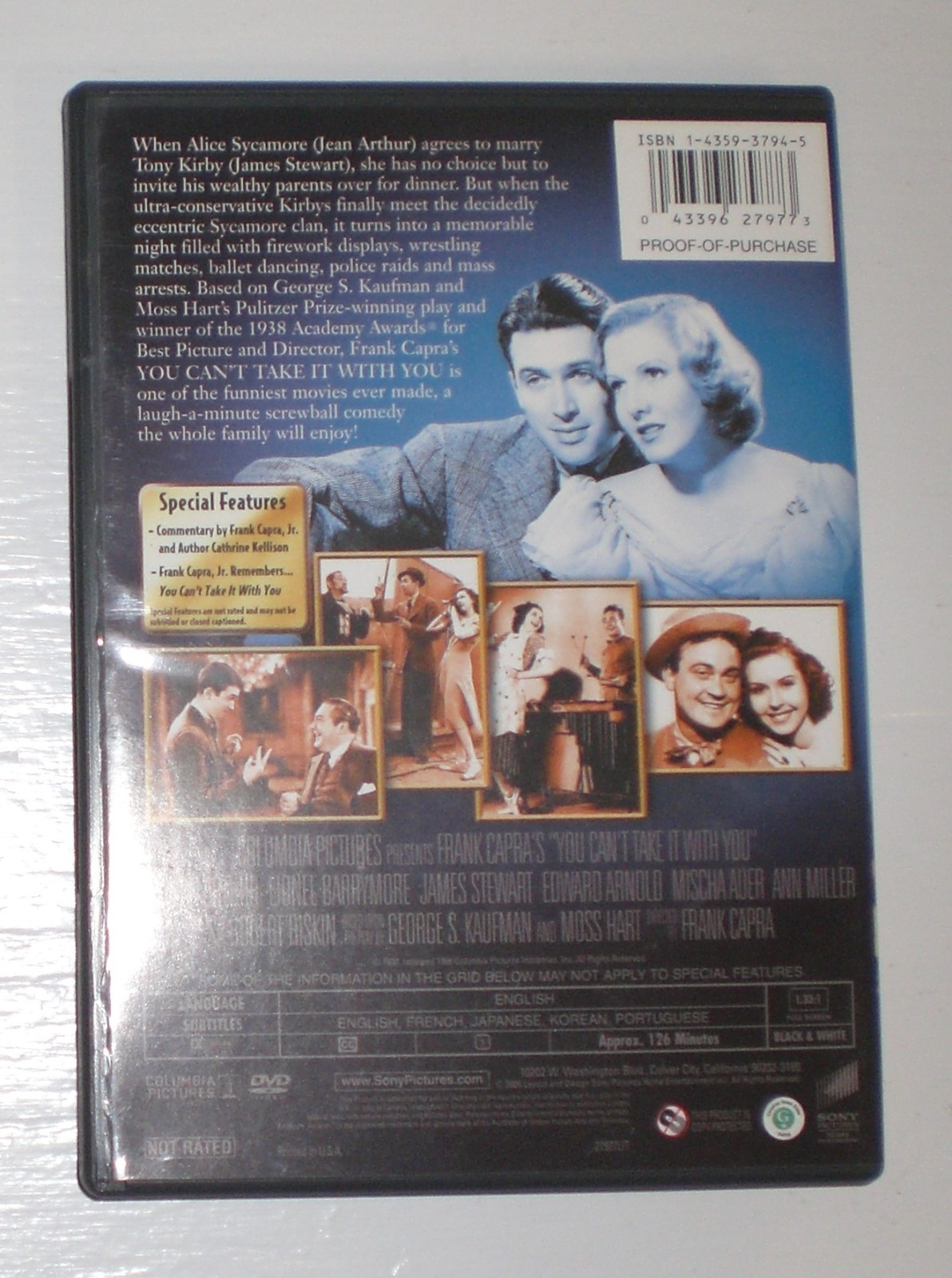 1938 You Can’t Take It with You with James Stewart, Lionel Barrymore – dvd