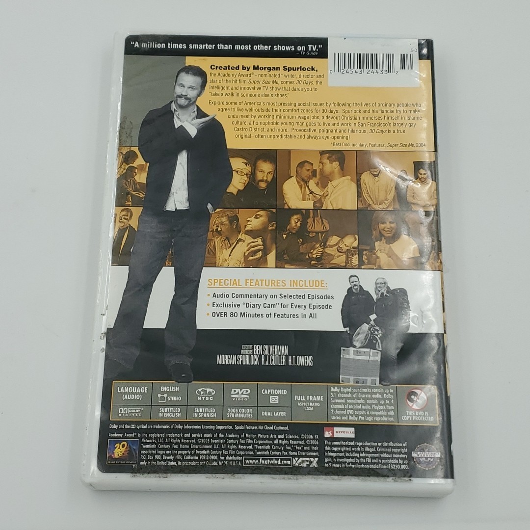 30 Days – Season 1 (DVD, 2005, 2-Disc Set) Creator Of Super Size Me