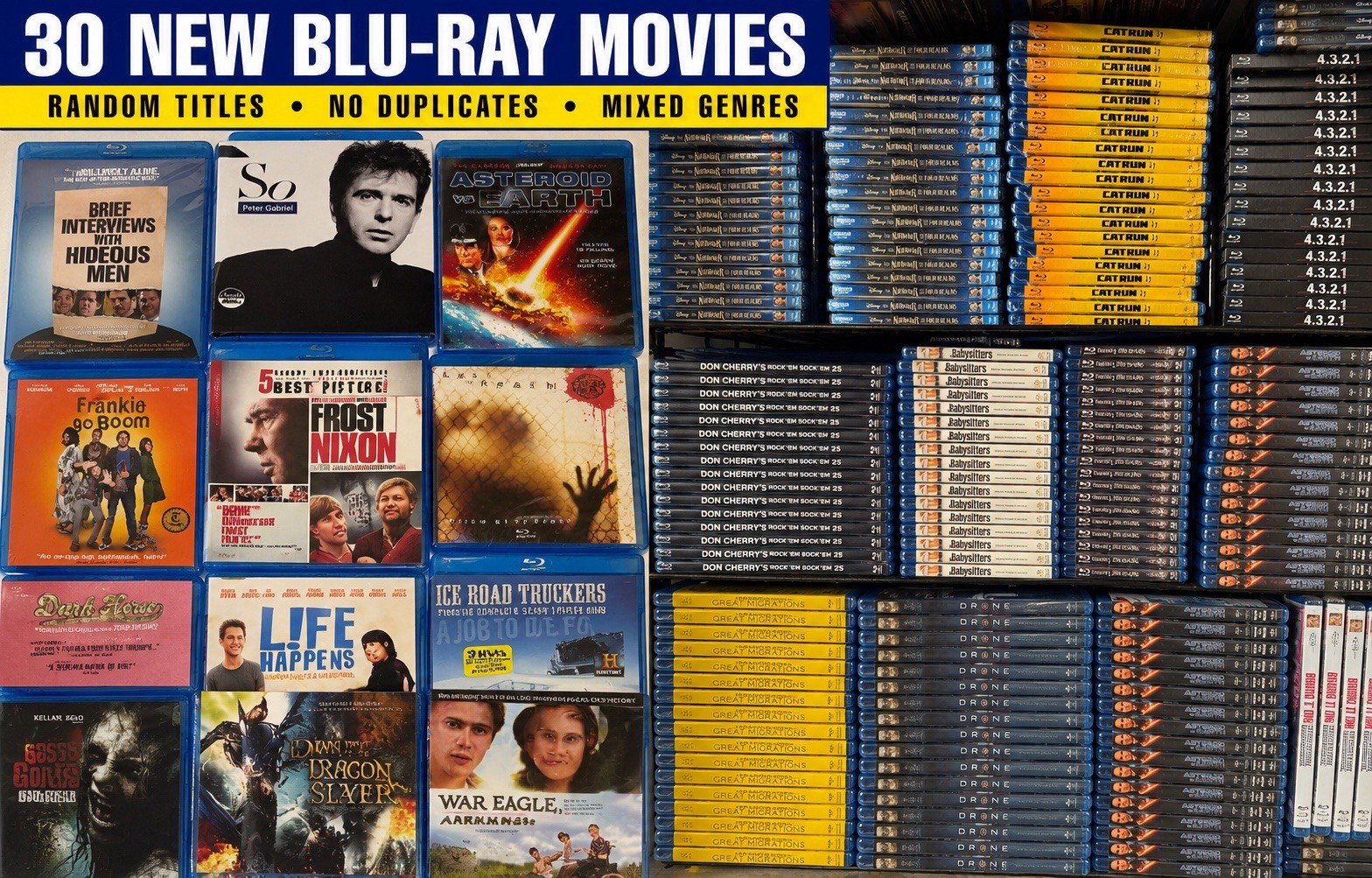 30 NEW BLU-RAY MOVIES Lot Random Titles Action Comedy Drama Horror Family Sealed