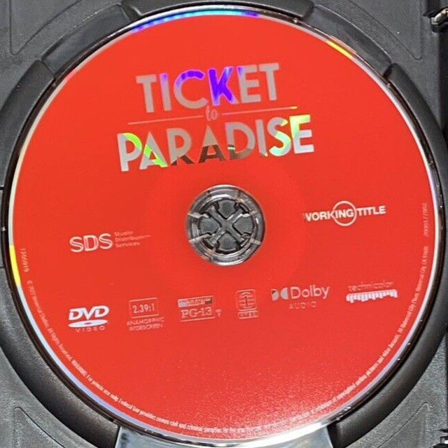 Ticket to Paradise DVD *****DISC ONLY