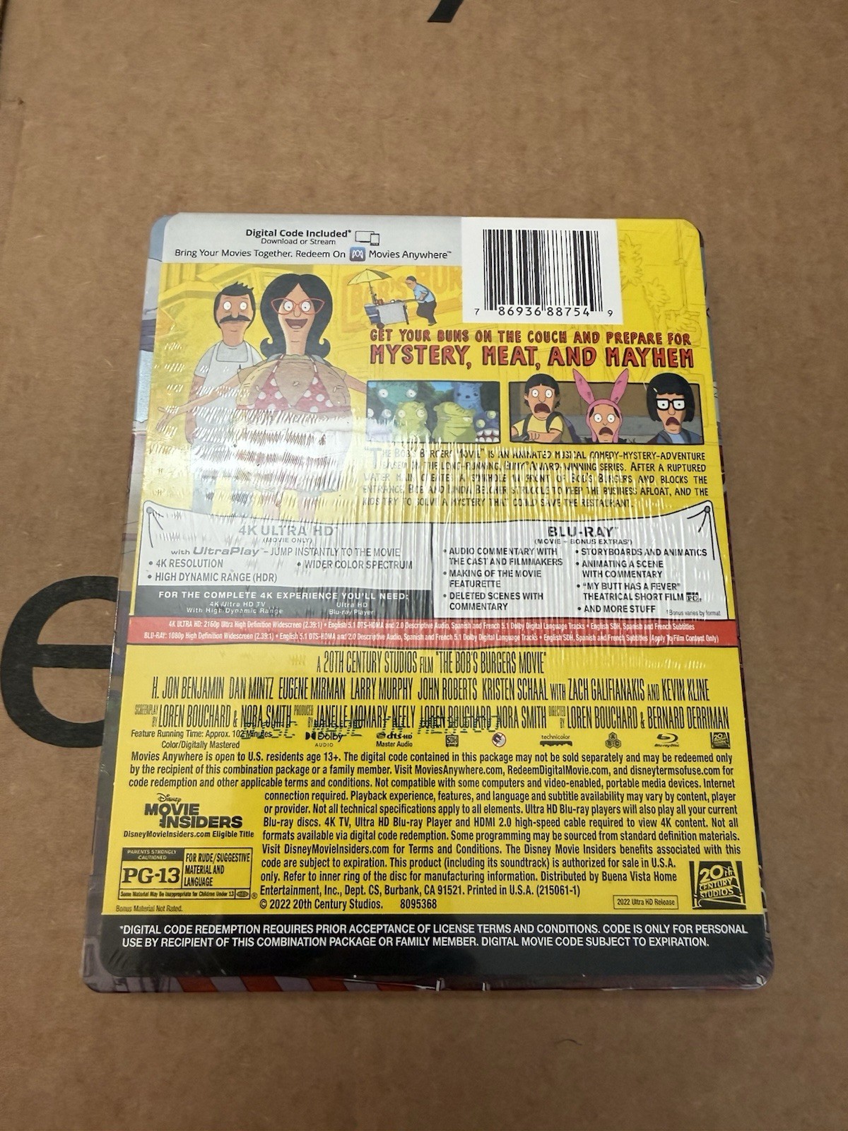 The Bob’s Burgers Movie Best Buy Exclusive SteelBook 4K Blu-ray 2022 NEW SEALED