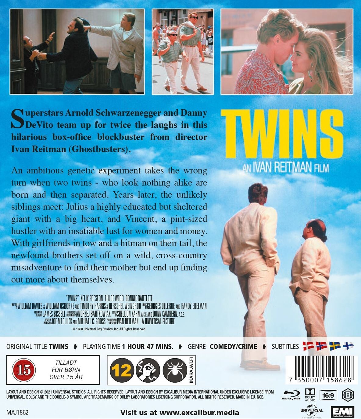 TWINS (1988) Arnold Schwarzenegger Blu-Ray NEW (USA Compatible)