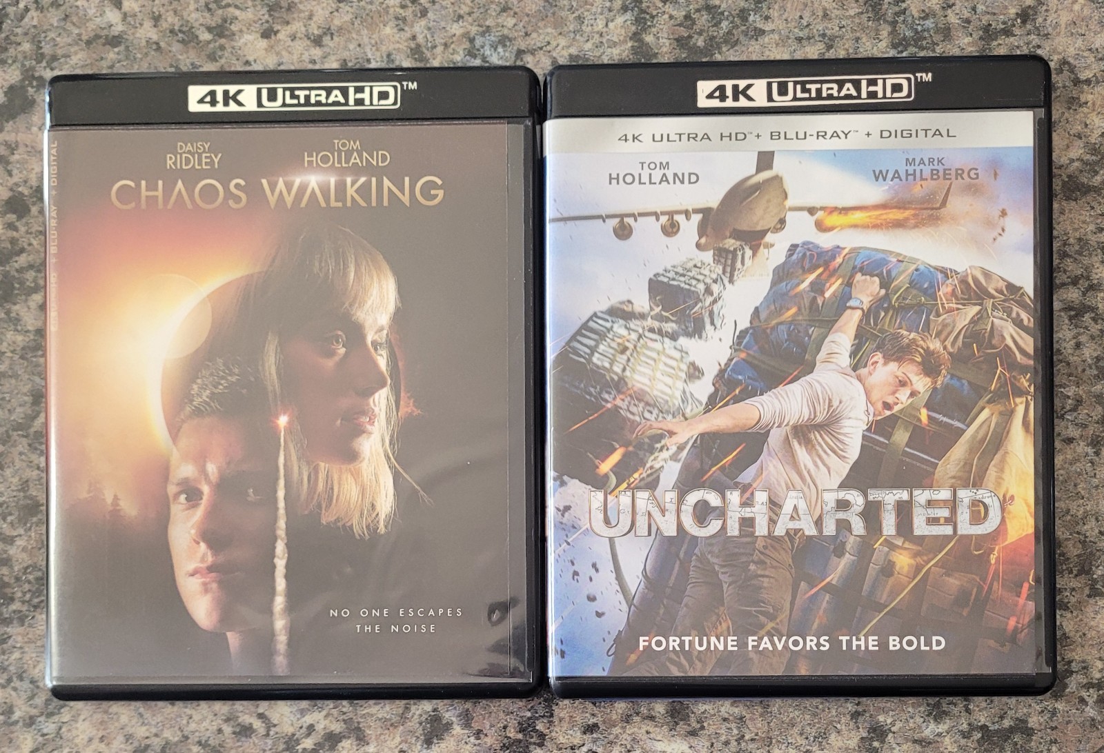 Tom Holland: Chaos Walking 2021 & Uncharted 2022 (4K Ultra HD + Blu ray)