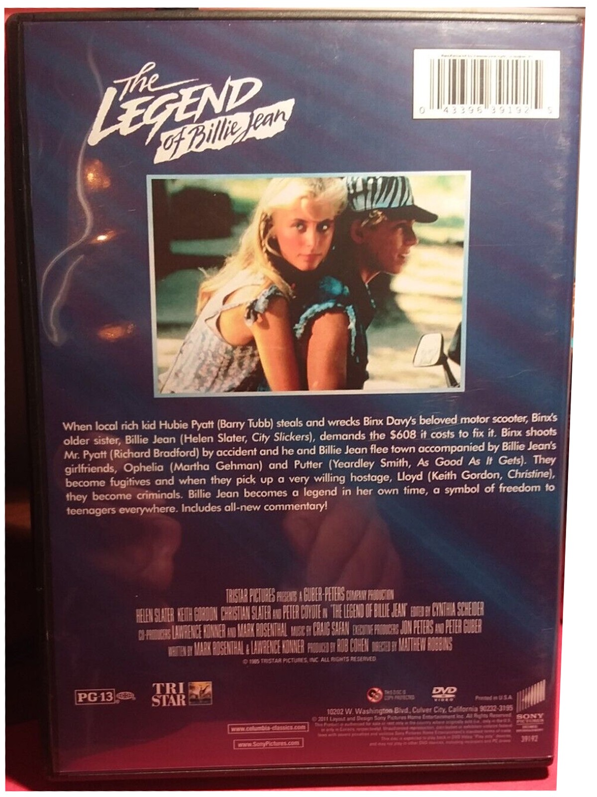 The Legend Of Billie Jean DVD Helen Slater, Christian Slater, Keith Gordon NEW