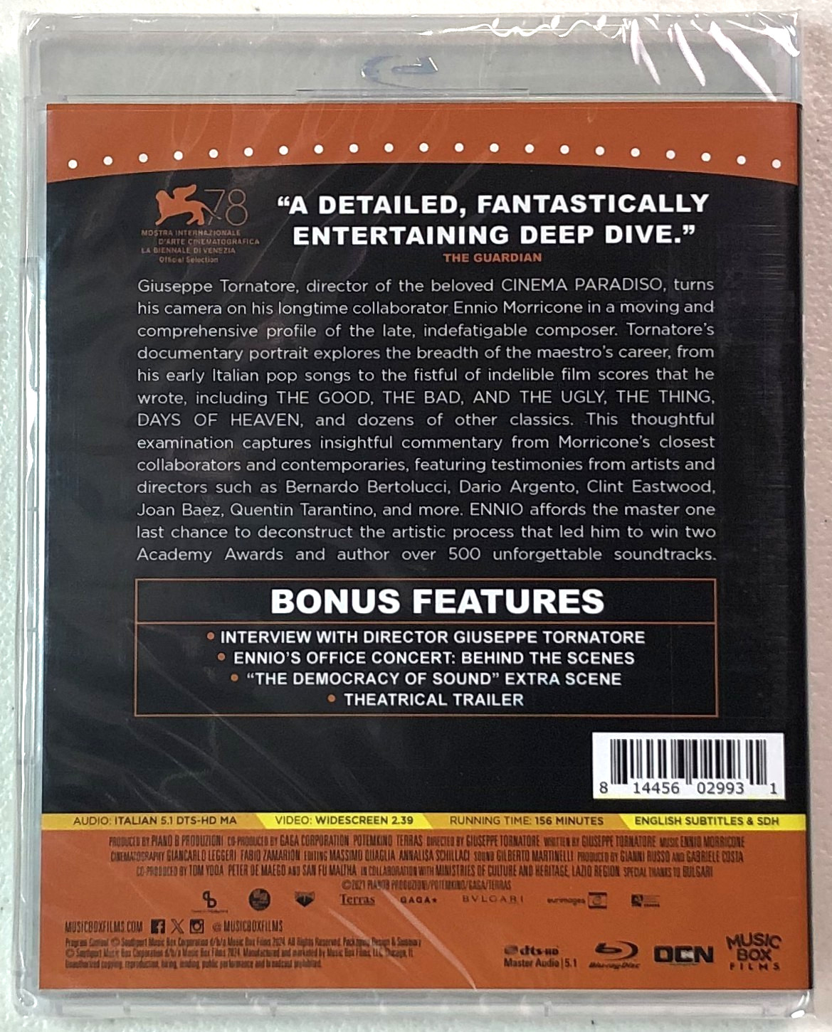ENNIO (2021) Blu-ray Music Box Vinegar Syndrome OOP Slipcover NEW SEALED