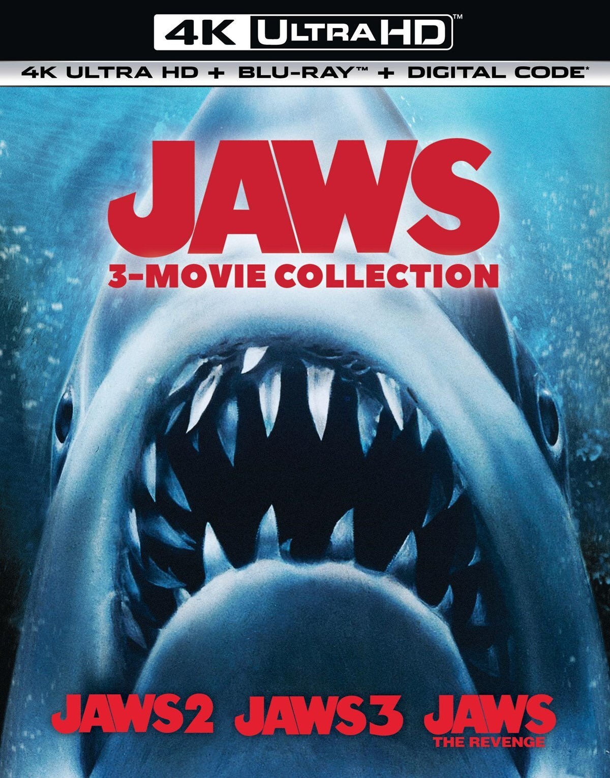Jaws 3-Movie Collection – 4K Ultra HD + Blu-ray + Digital 4K UHD Blu-ray NEW