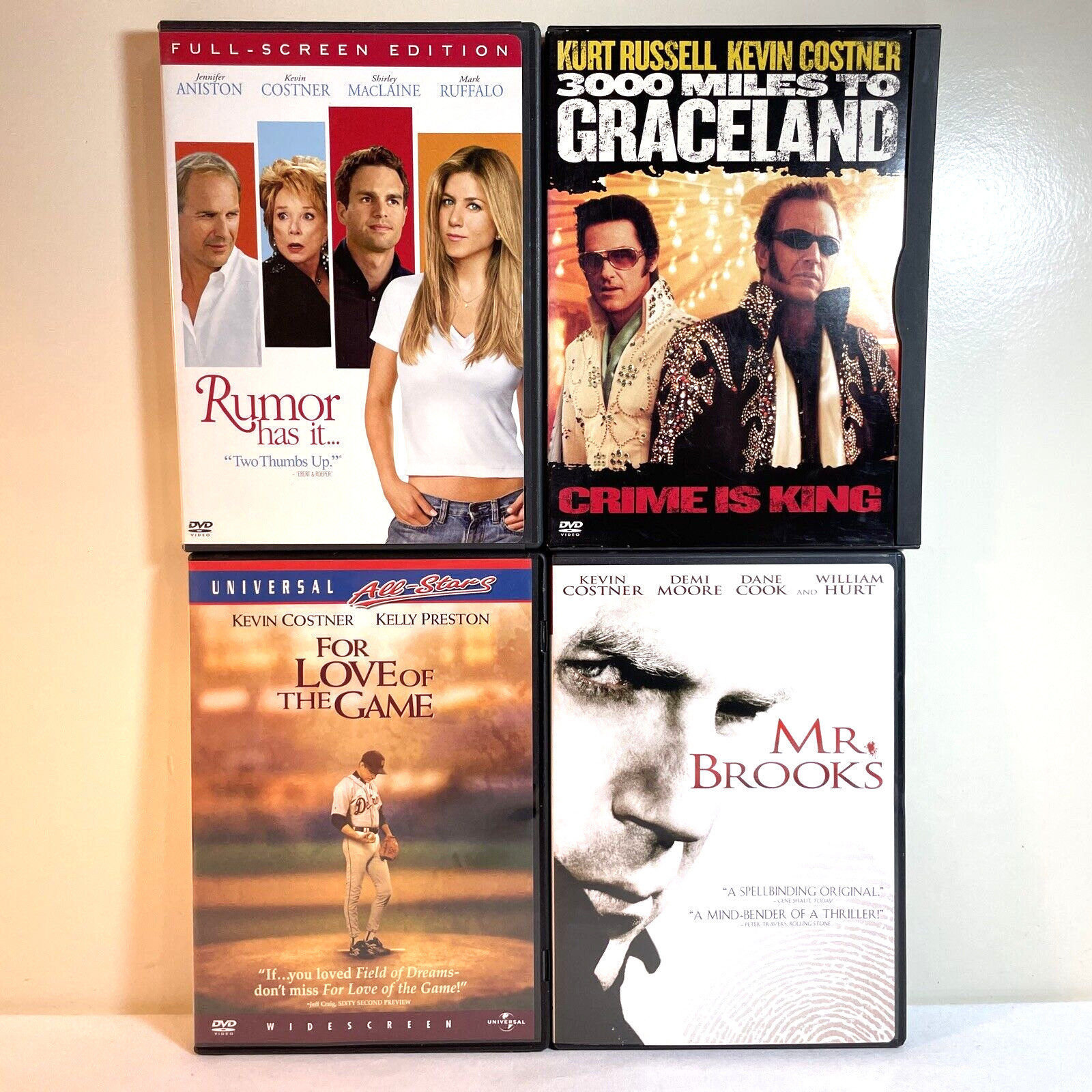 4 KEVIN COSTNER MOVIES (DVD) Comedy Crime Drama Mystery Thriller Romance Sport