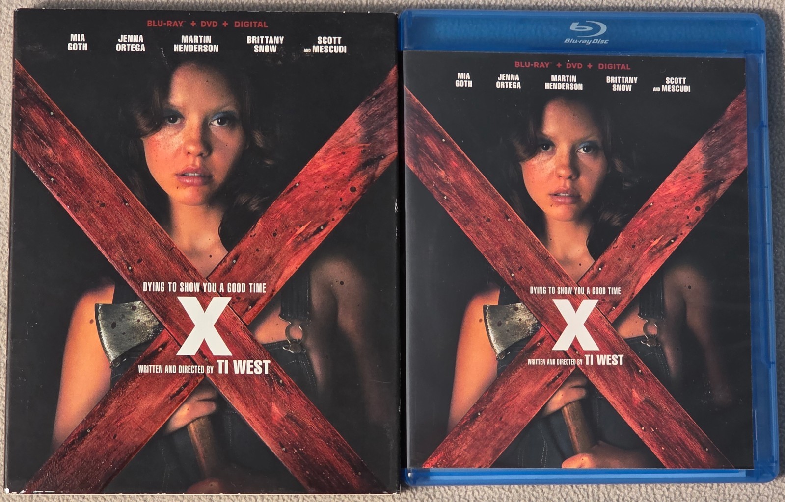 Ti West’s X Blu-ray & DVD Region A&1 US, Mia Goth Jenna Ortega Martin Henderson