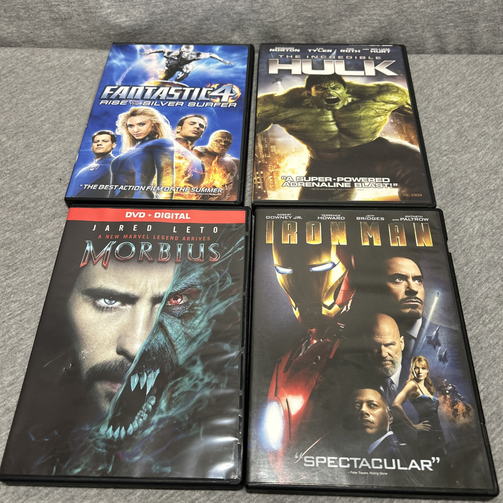 Lot Of 4- Marvel DVD- Fantastic 4, Incredible Hulk, Iron Man, Morbius- Good
