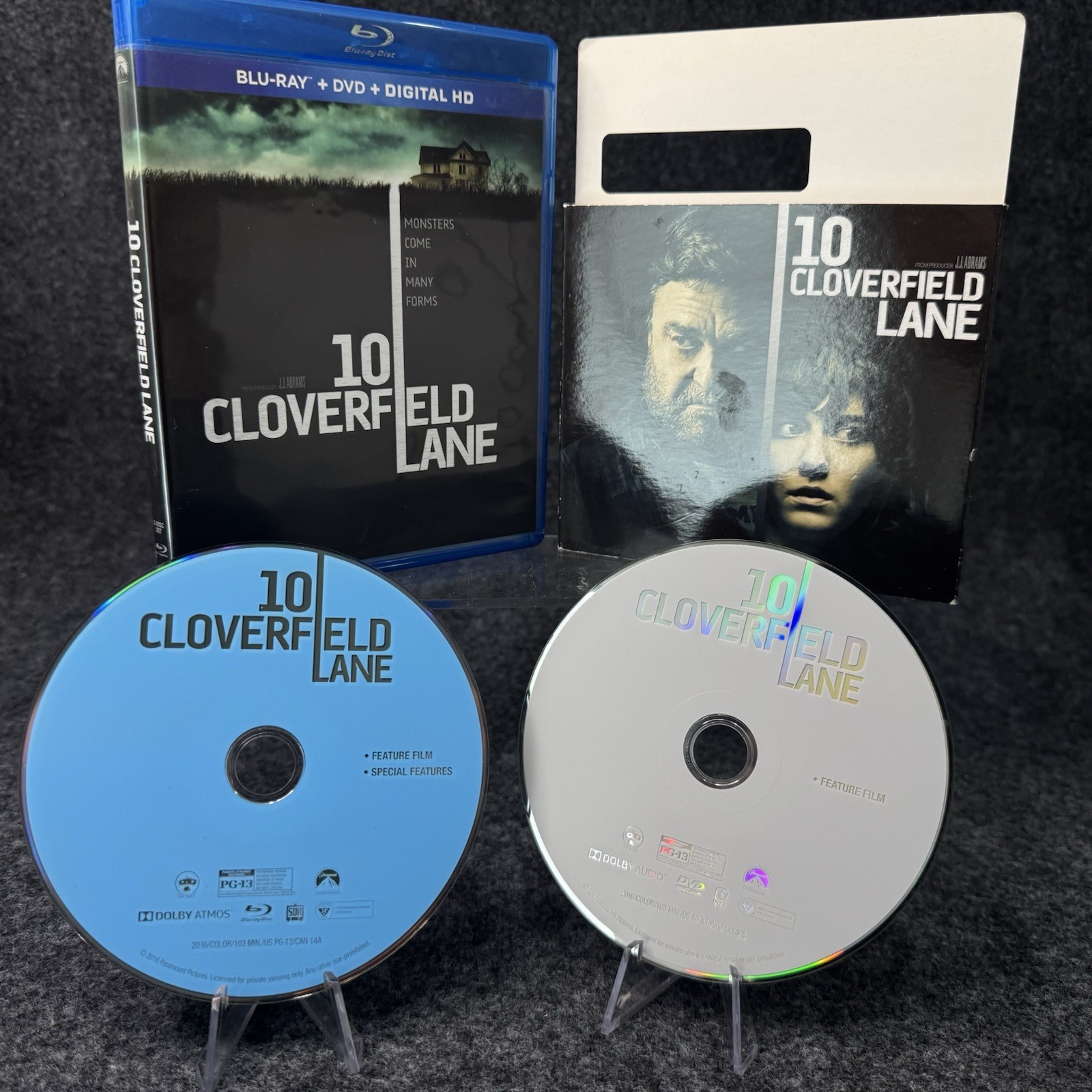 10 Cloverfield Lane Blu-ray DVD w/ Slipcover Rare OOP JJ Abrams John Goodman