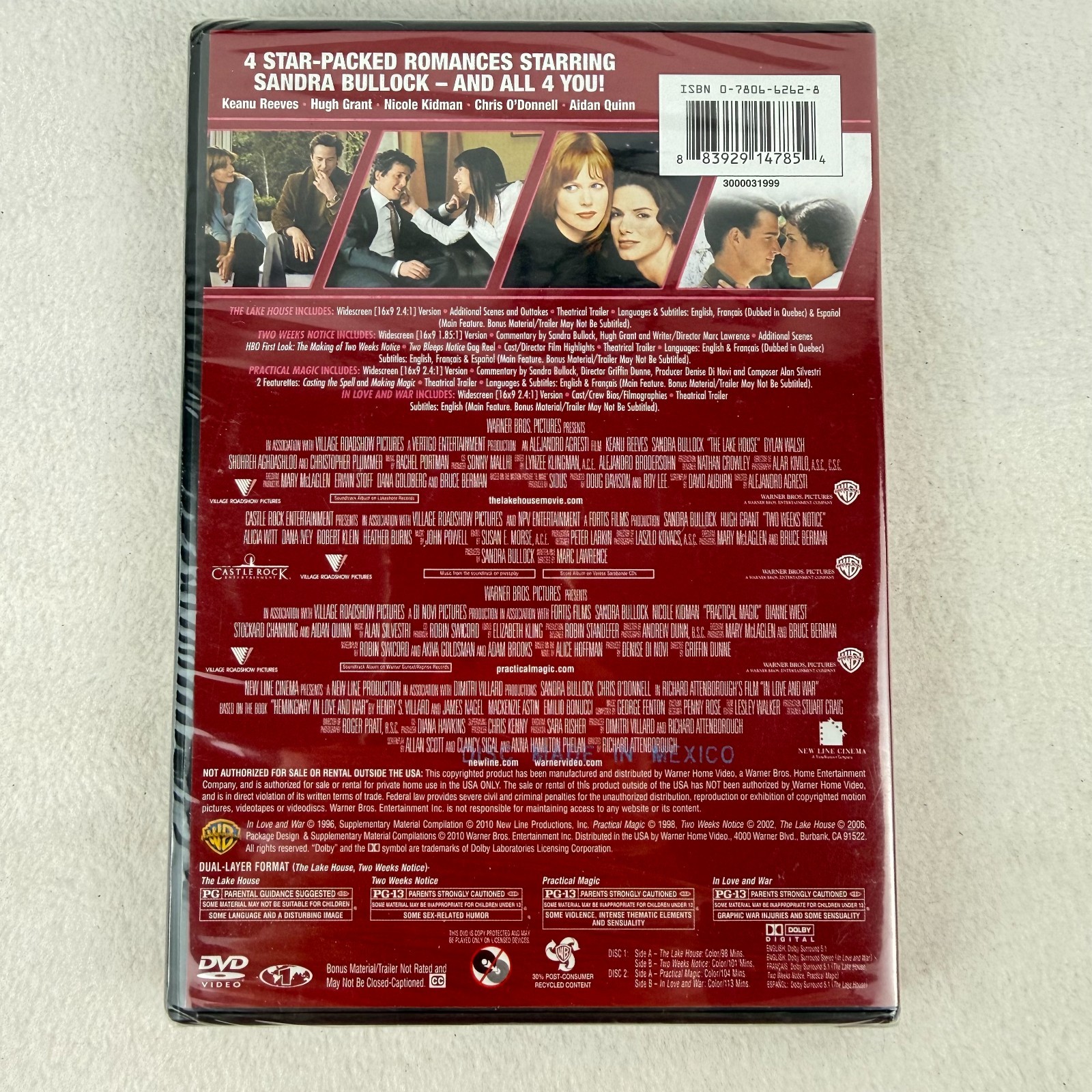 4 Film Favorites: Sandra Bullock Romance Collection, DVD, New / Sealed