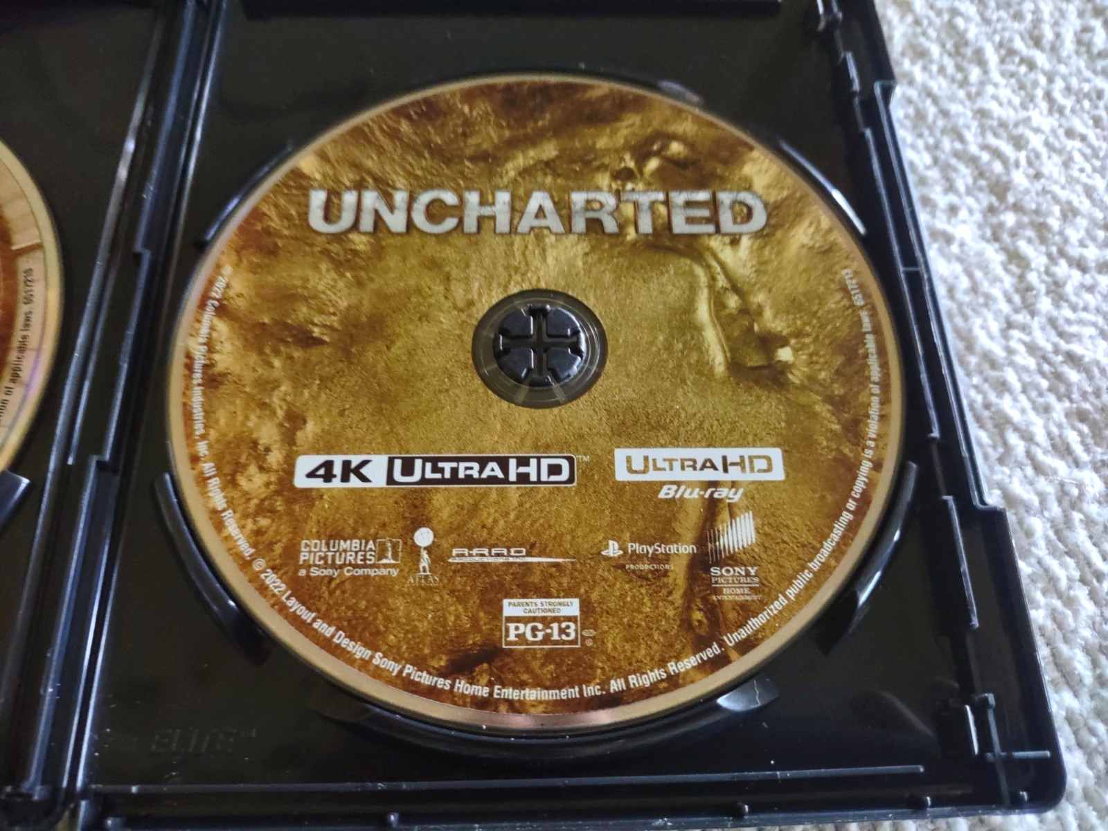 Uncharted 4K Ultra HD + Blu-ray Tom Holland Mark Wahlberg VG+ Discs