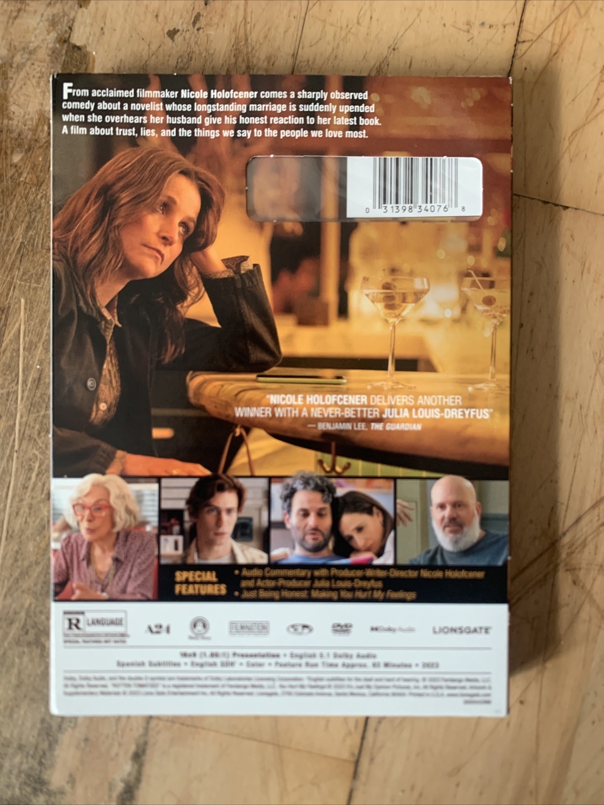 You Hurt My Feelings (DVD 2023) Julia Louis-Dreyfus Tobias Menzies w/ Slip